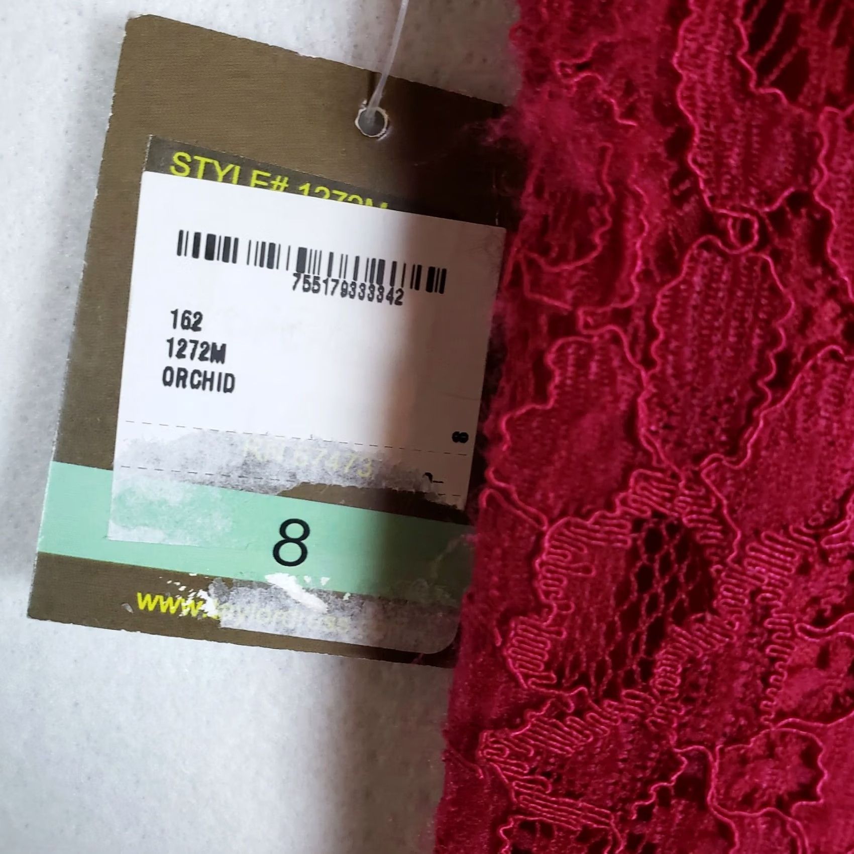Vintage Taylor Women's Red Floral Sleeveless Lace Dress Size 8 NEW Size M / US 6-8 / IT 42-44 - 3 Thumbnail