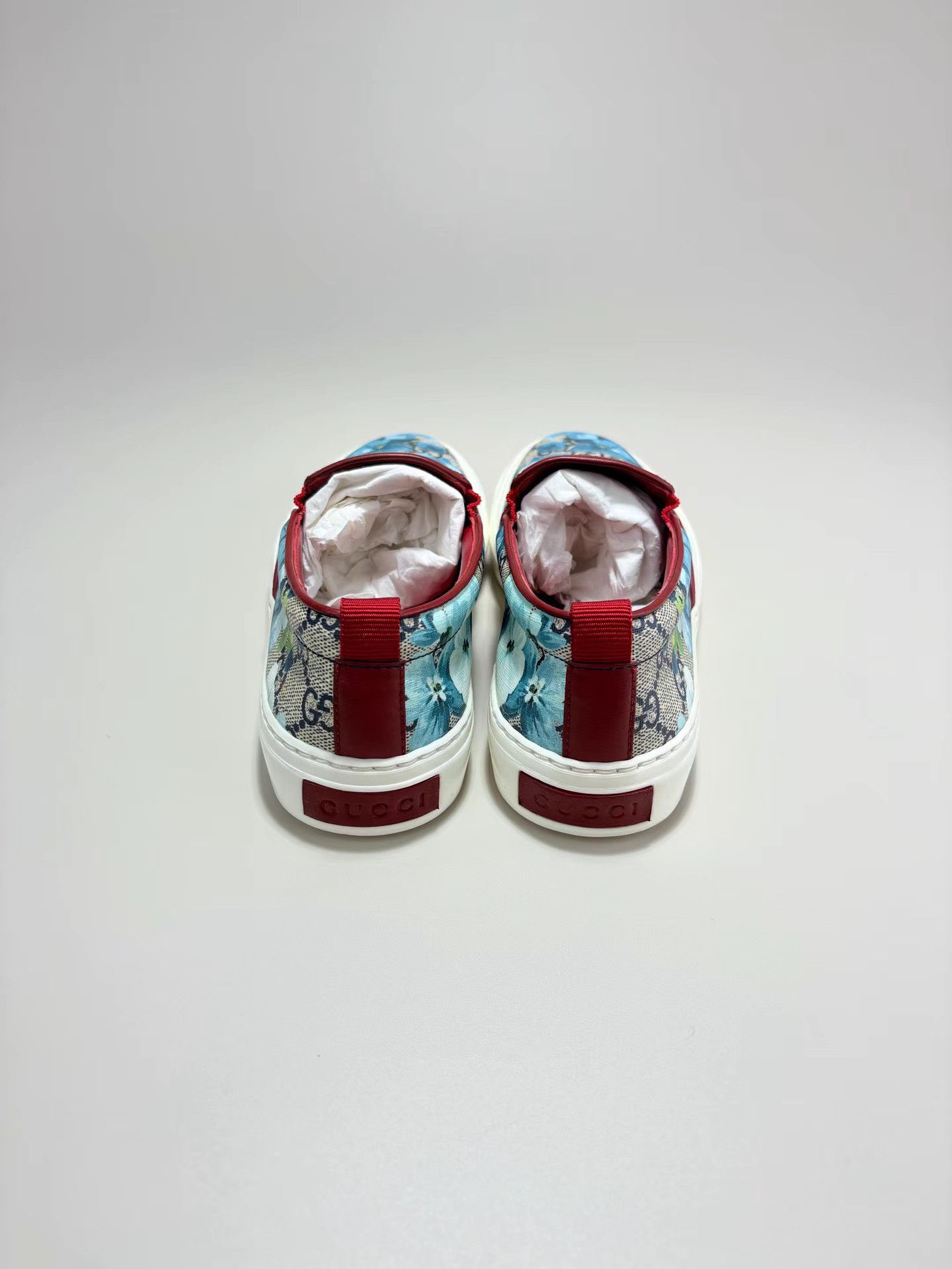 Gucci GUCCI Blue Floral Slip-On Sneakers K1 Size US 6 / IT 36 - 2 Thumbnail