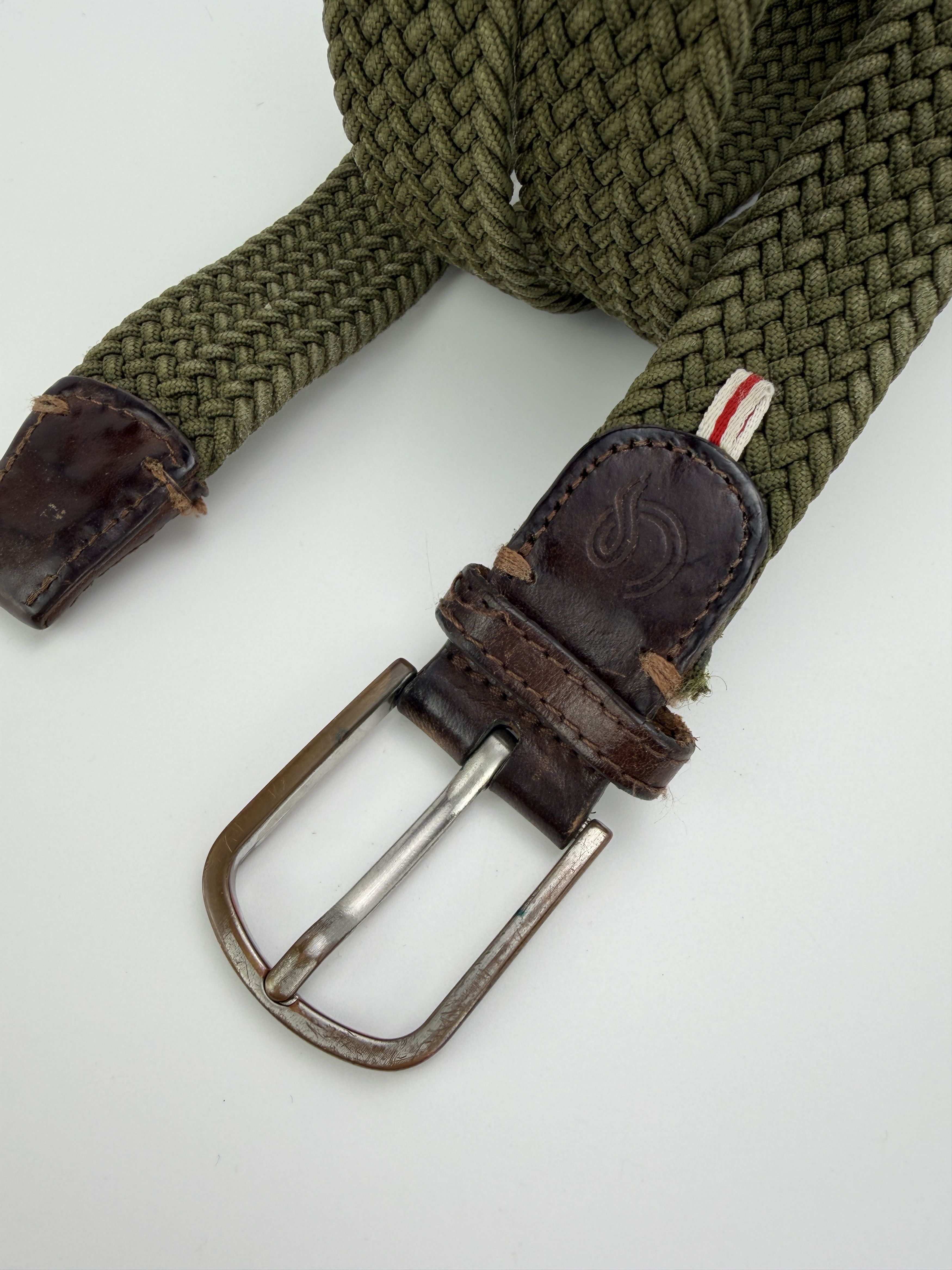 Vintage laboucle green mil style knitted belt Size ONE SIZE - 3 Thumbnail