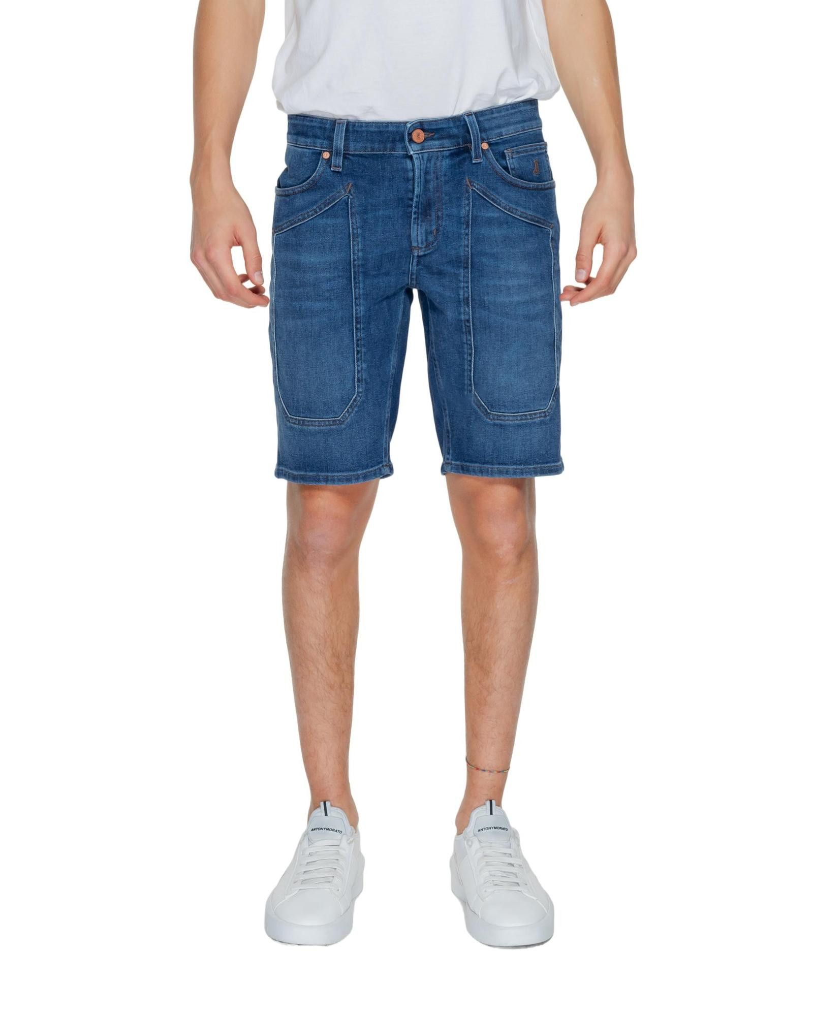 image of Jeckerson Plain Shorts With Zip And Button Fastening And Pockets in Blue, Men's (Size 31)