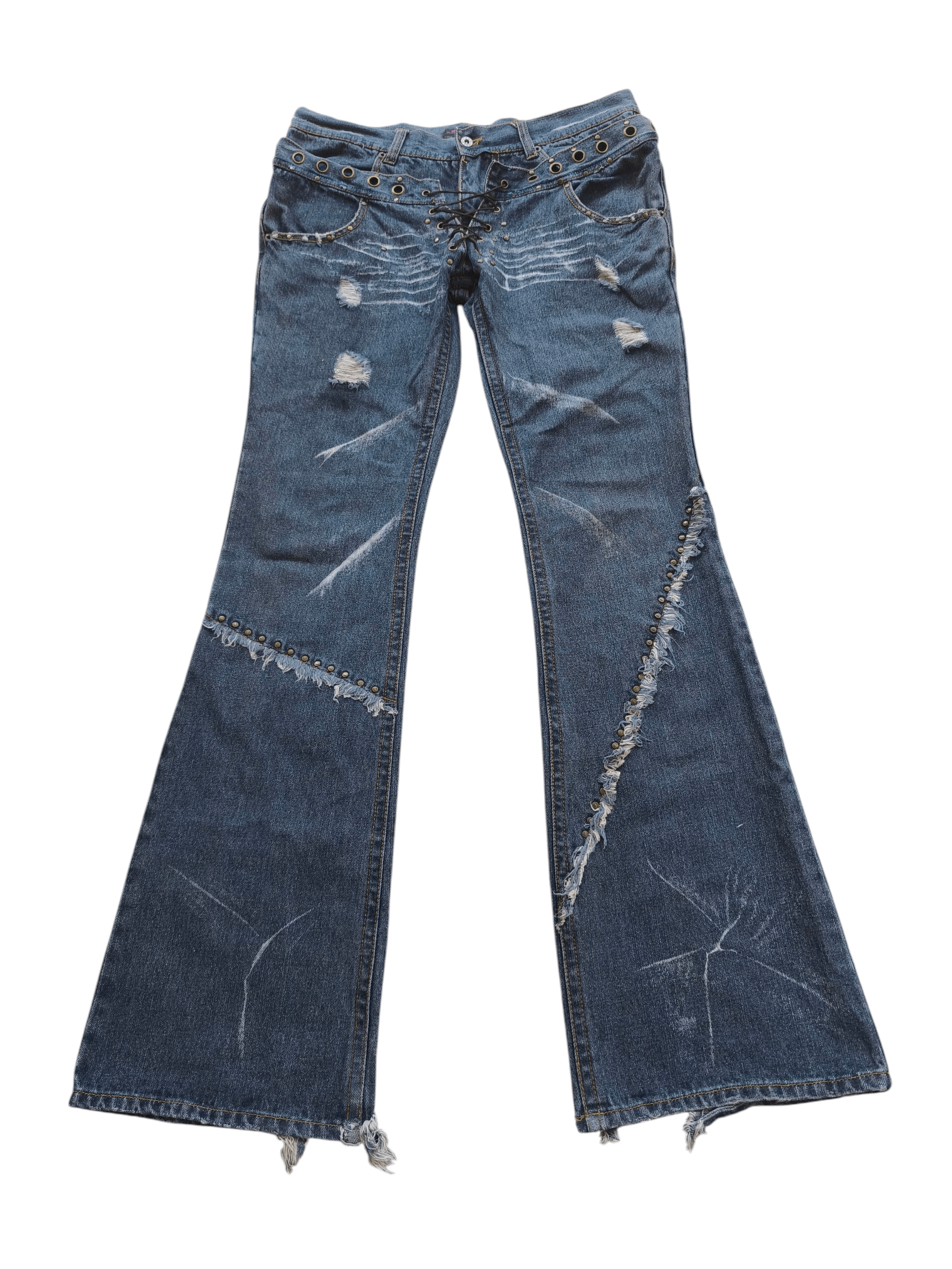 If Six Was Nine × LOWBOX Lowbox clawmark flare double waist denim Size US 34 / EU 50 - 1 Thumbnail