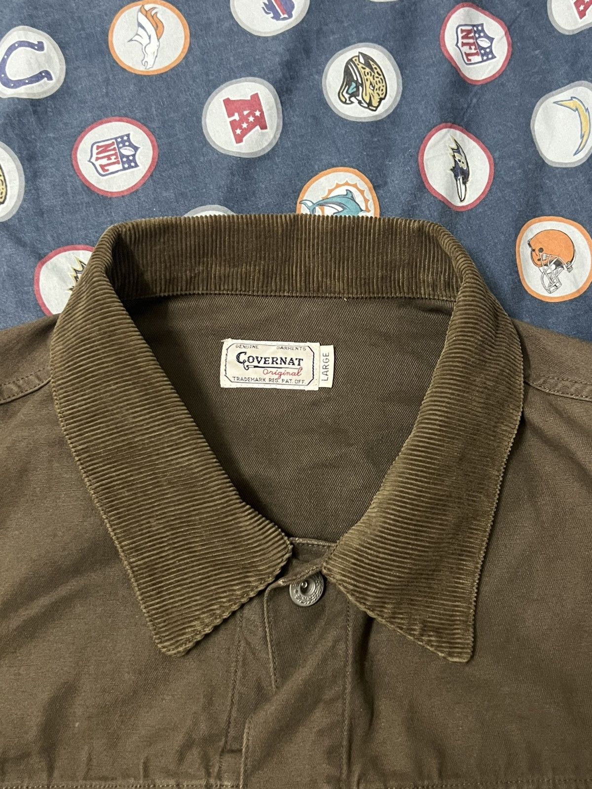 COVERNAT × Vintage Vintage Covernat trucker jacket collar cuduroy army green Size US L / EU 52-54 / 3 - 5 Thumbnail