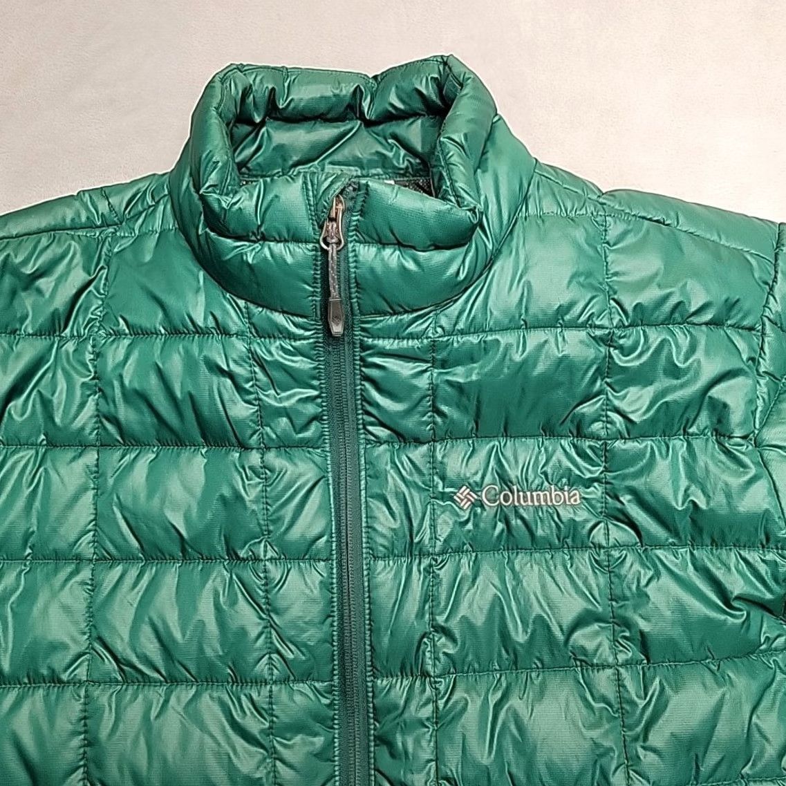Vintage Columbia Turbo Puffer Down Jacket Mens L Green Omni Heat 650TD Full Zip Jacket Size US L / EU 52-54 / 3 - 4 Thumbnail