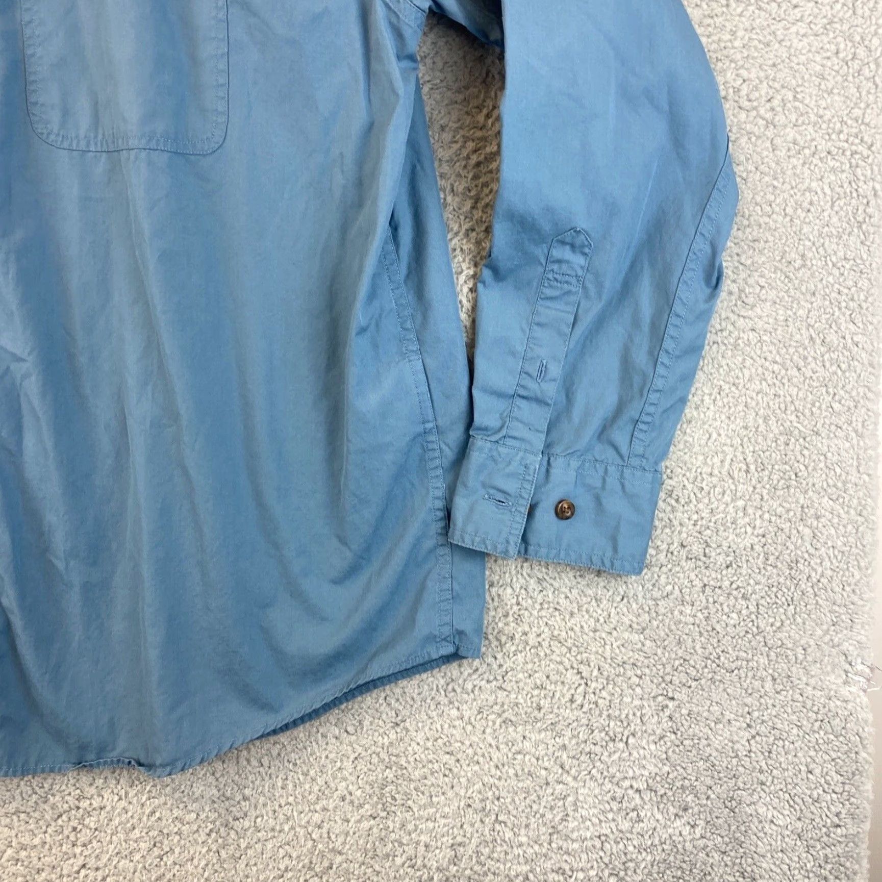 Eddie Bauer Eddie Bauer Dress Shirt Men XL Relaxed Fit Wrinkle-Free Button-Down Long Sleeve Gray Blue 66-5 Size 46R - 2 Thumbnail