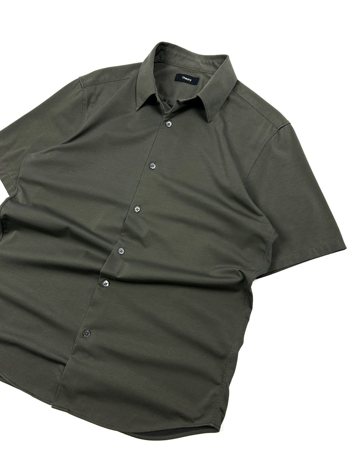 Theory Theory Short Sleeve Button-Up Shirt Green Japanese Style M Size US M / EU 48-50 / 2 - 5 Thumbnail