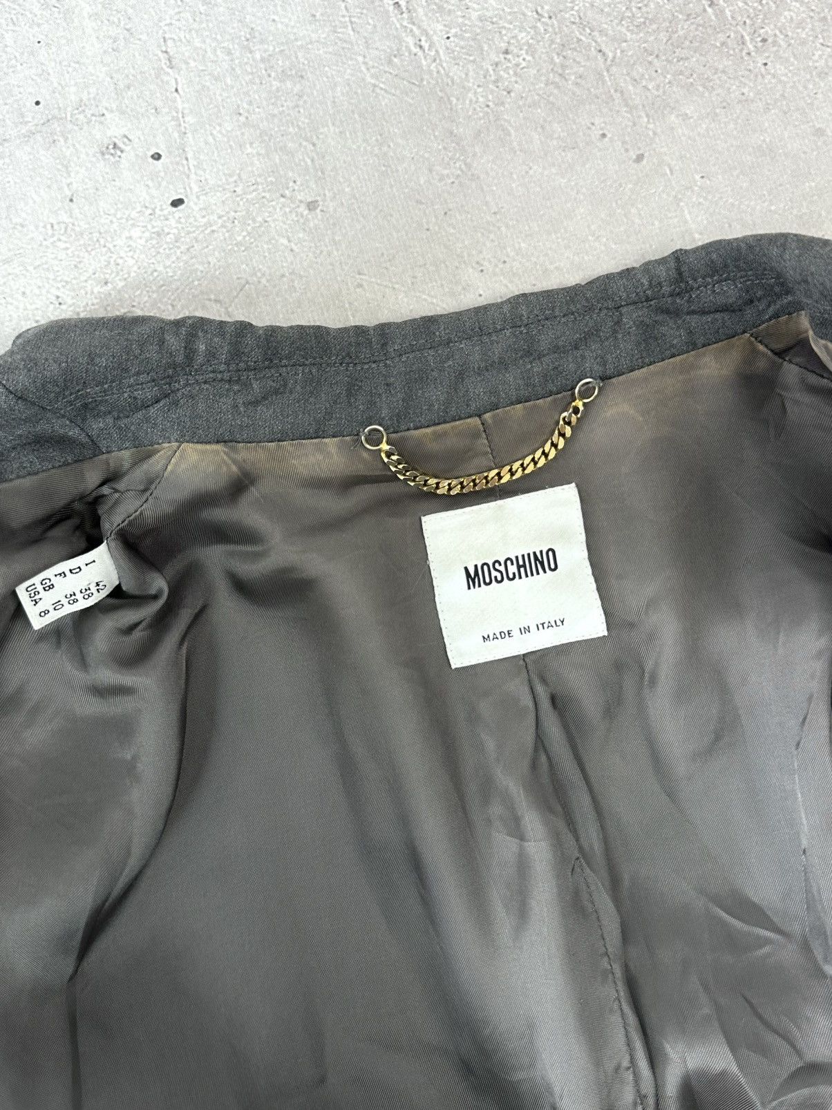 Moschino Vintage Moschino Made in Italy Wool Grey Blazer Jacket Size M / US 6-8 / IT 42-44 - 10 Thumbnail