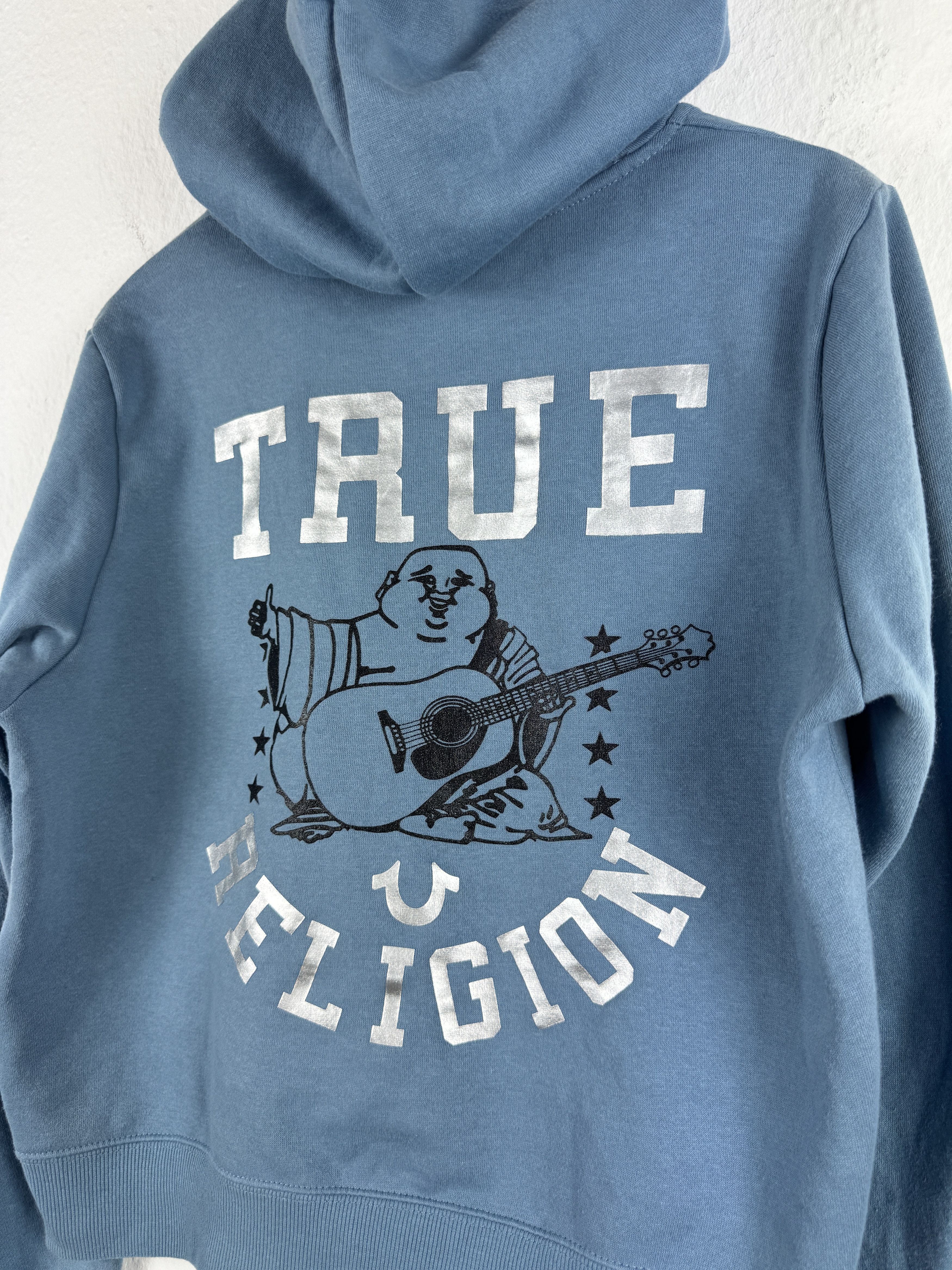 True Religion Women`s TRUE RELIGION BACKSIDE BIGLODO BLUE HOODIE SIZE XL Size XL / US 12-14 / IT 48-50 - 3 Thumbnail
