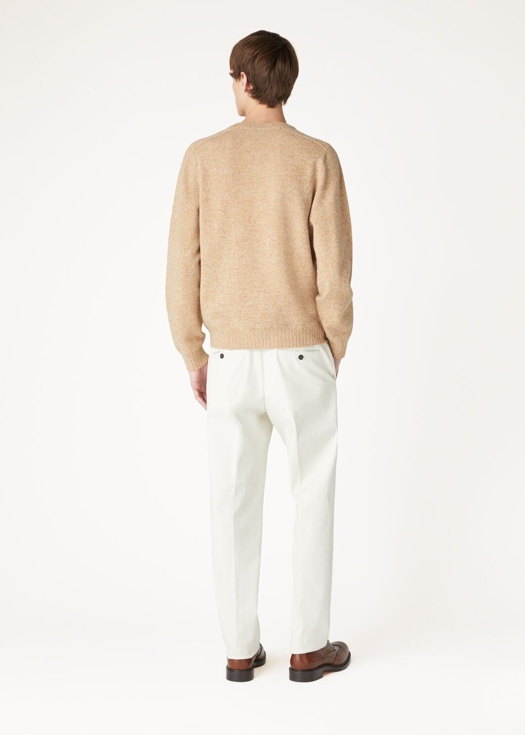Loro Piana o1w1db10725 FAO6211 Mastallone Crewneck Sweater in Beige Size US L / EU 52-54 / 3 - 5 Thumbnail