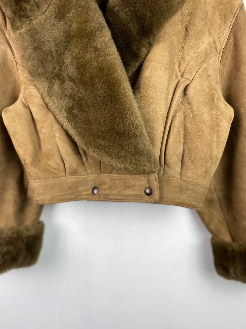 Leather Vintage F.P. Clint Cropped Shearling Mouton Jacket Size US L / EU 52-54 / 3 - 3 Thumbnail