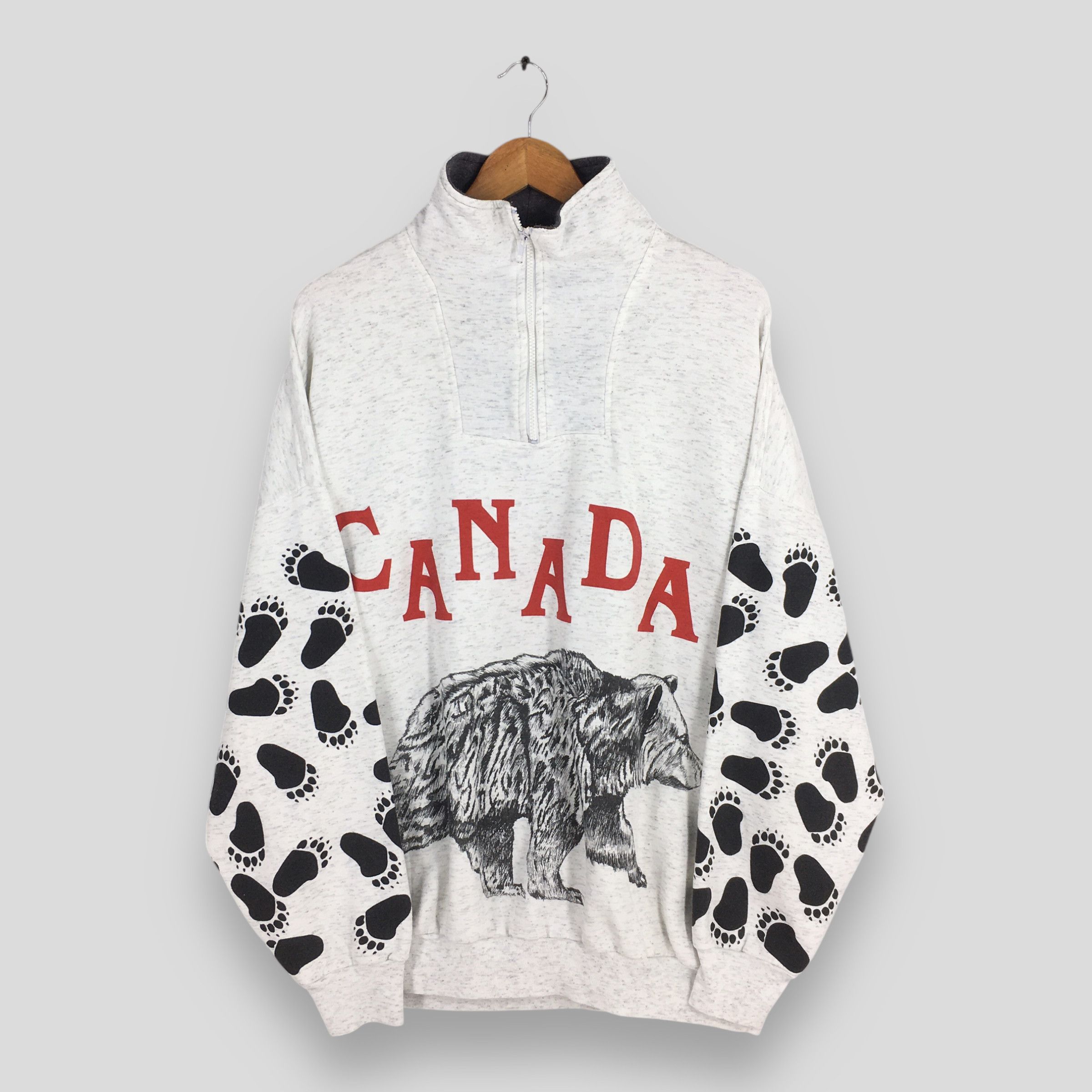 Habitat Vintage Canada Grizzly Bear Half Zipper Sweatshirt 3XLarge Size US XXL / EU 58 / 5 - 1 Thumbnail