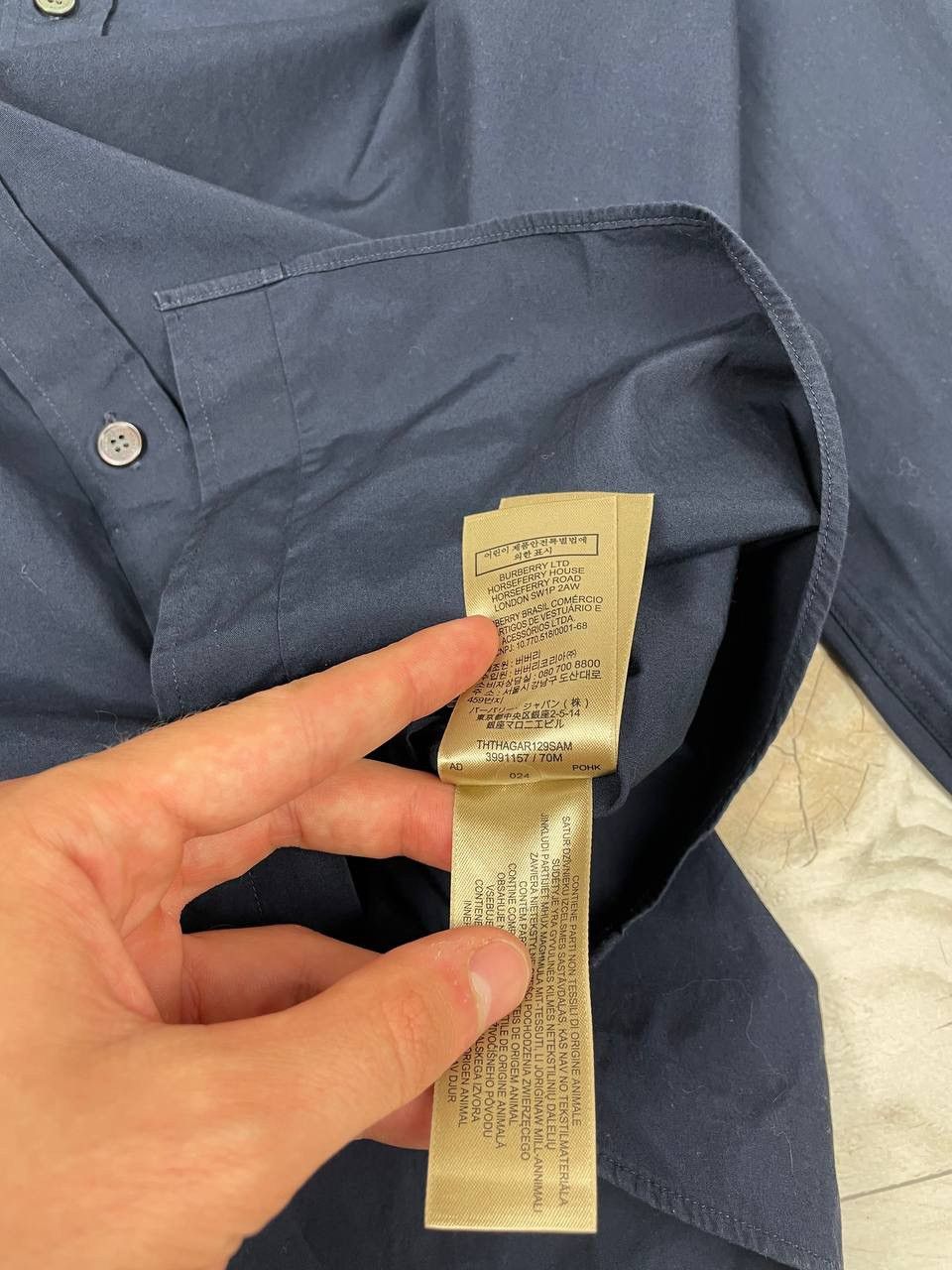 Burberry Vintage Burberry London Shirt Long Sleeve Blue Size US XL / EU 56 / 4 - 22 Thumbnail