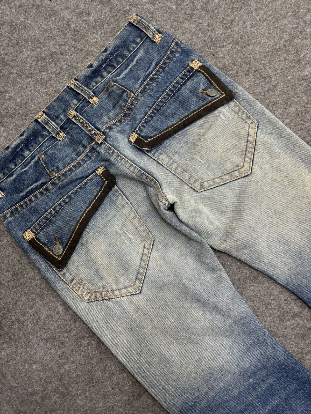 Seditionaries 💥Sick Super Flare Patchwork💥Icom Distressed Denim F596 Size US 34 / EU 50 - 19 Thumbnail