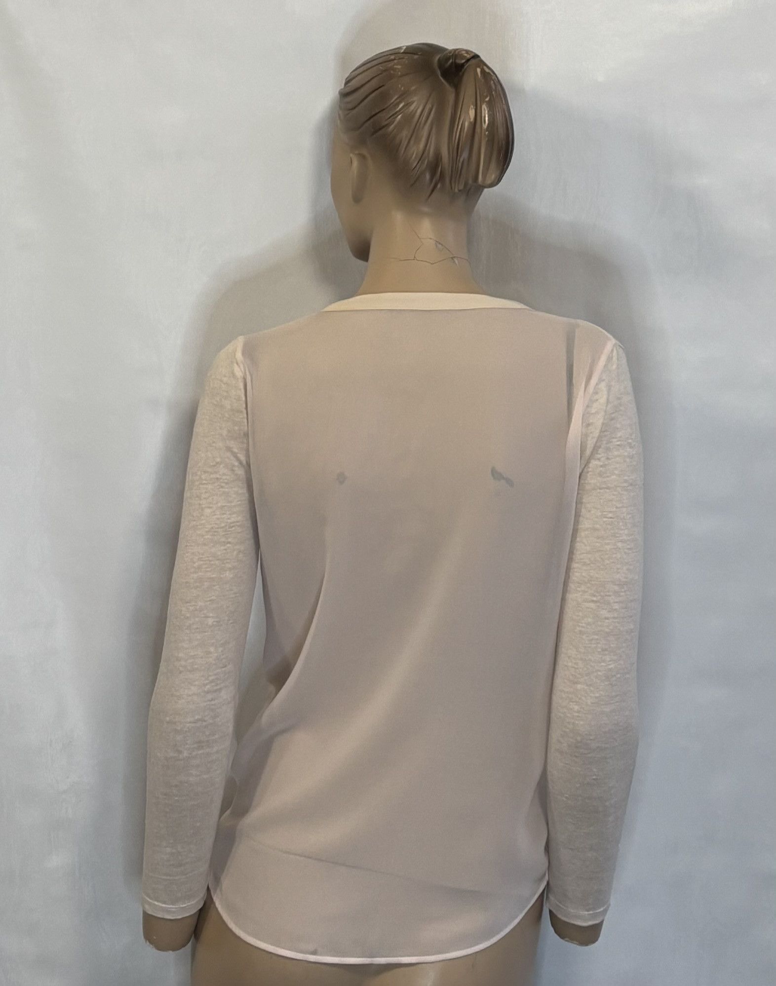 Sandro Sandro V-neck Ecru blouse Linen Silk Size L / US 10 / IT 46 - 2 Thumbnail