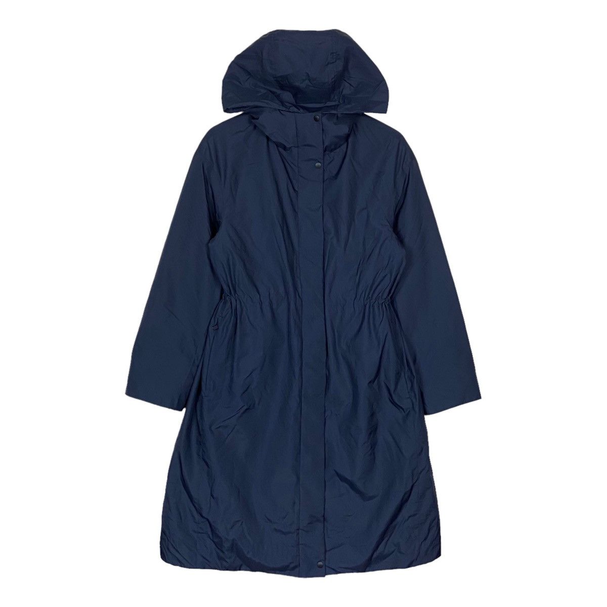 image of Plst Snap Button Full Zipper Long Hoodie in Navy, Women's (Size Medium)