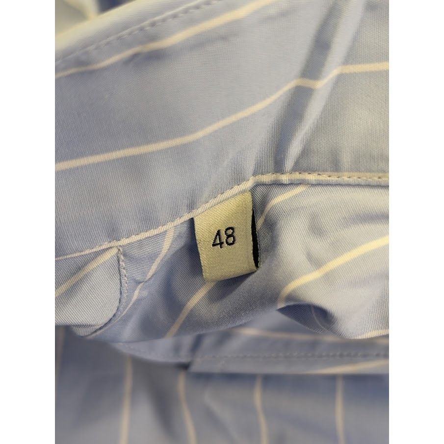 o1rshd1 Stripe Button Up Shirt in Light Blue/White