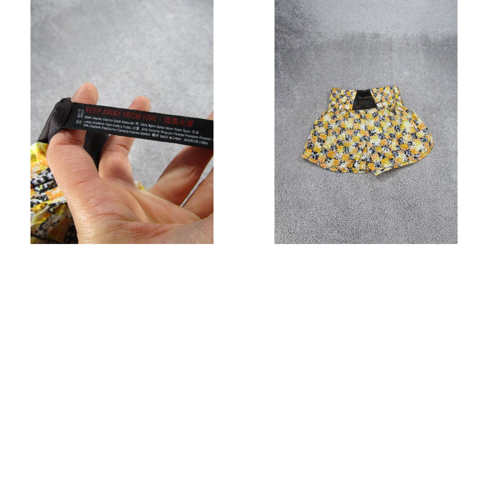 Free People Free People Movement Shorts Womens Extra Large Yellow Black Floral Checks Liner Size 26" / US 2 / IT 38 - 8 Thumbnail