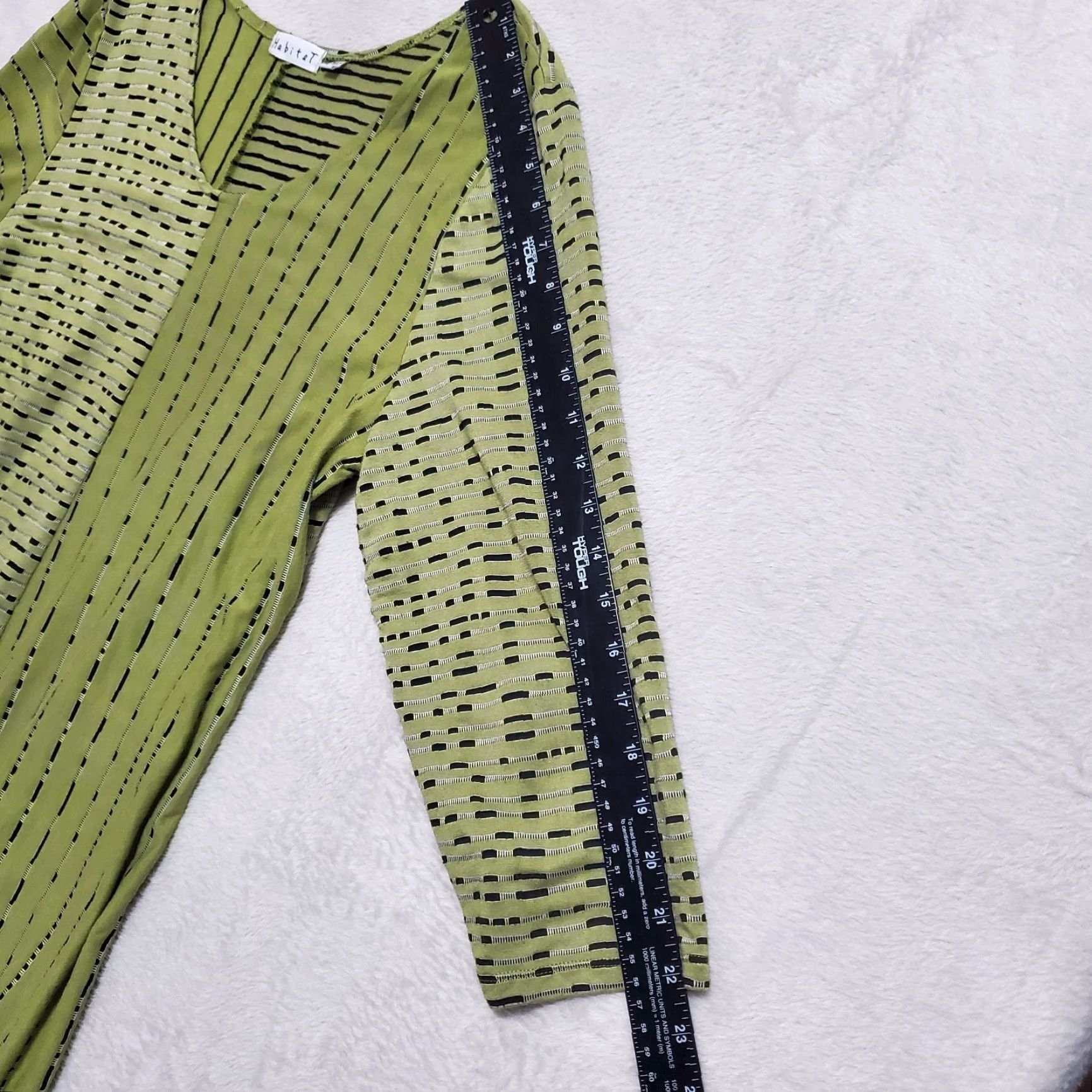 Habitat Habitat Tunic Top Women L Green Black Stripe Lagenlook Boho Scoop Neck Long Sleeve Pullover Shirt Blouse Casual Size L / US 10 / IT 46 - 7 Thumbnail