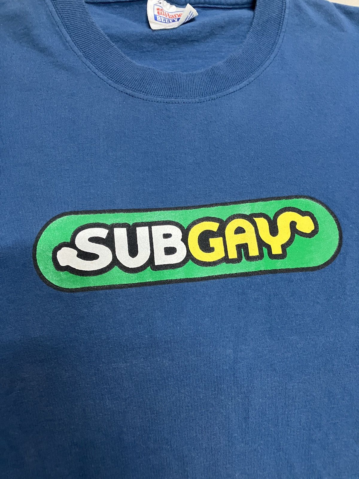 Vintage Vintage Rare Subway “Subgay” Parody T Shirt Size US M / EU 48-50 / 2 - 2 Thumbnail