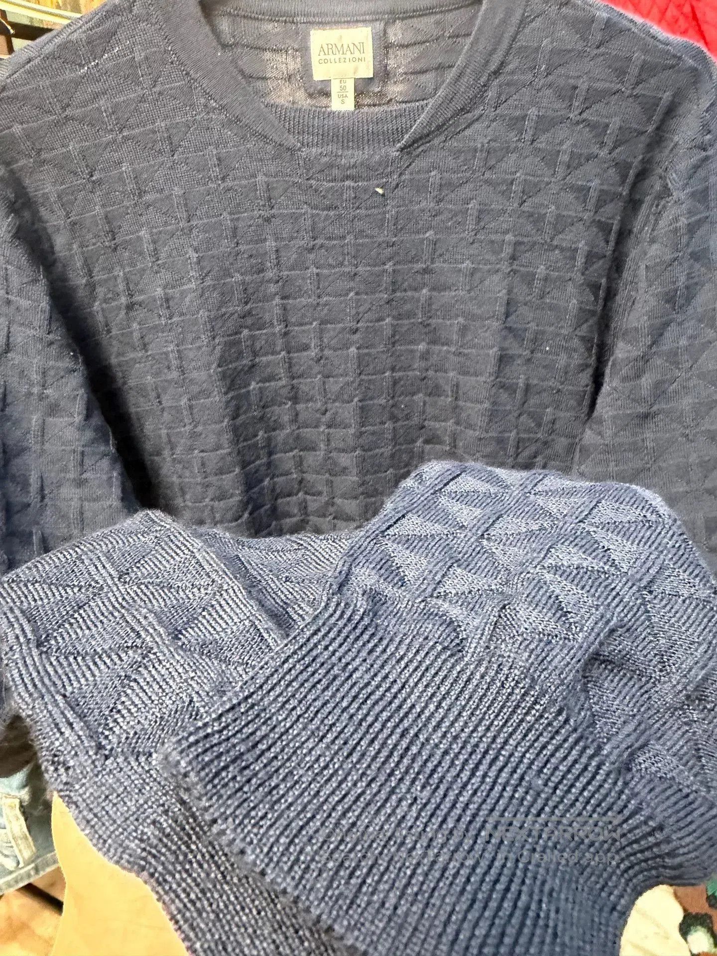 Armani Collezioni Armani Collezioni Men's Navy Wool Sweater. Size US M / EU 48-50 / 2 - 3 Thumbnail