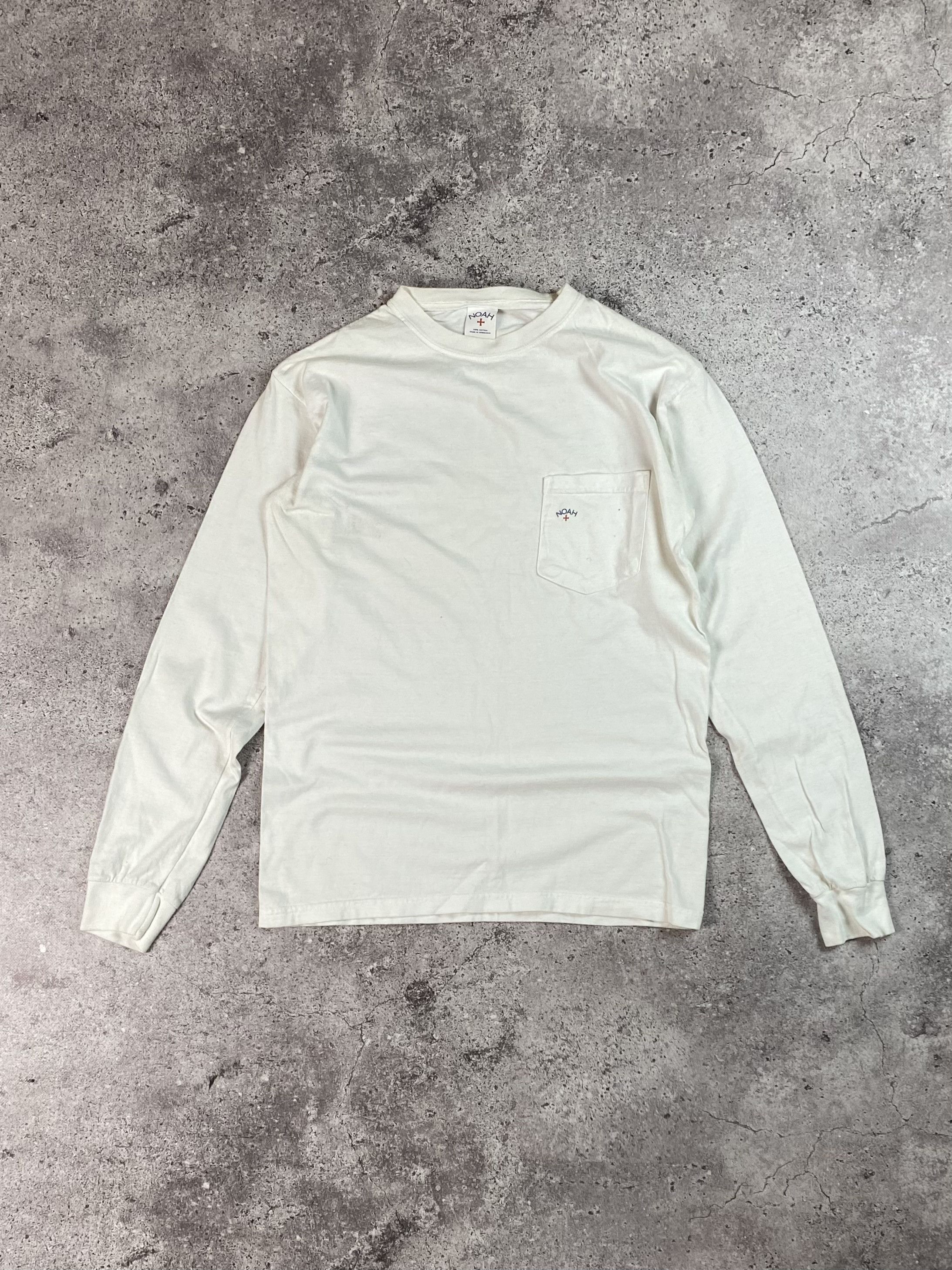 Noah Noah Core Logo Long Sleeve Pocket T Shirt White Size US M / EU 48-50 / 2 - 2 Thumbnail