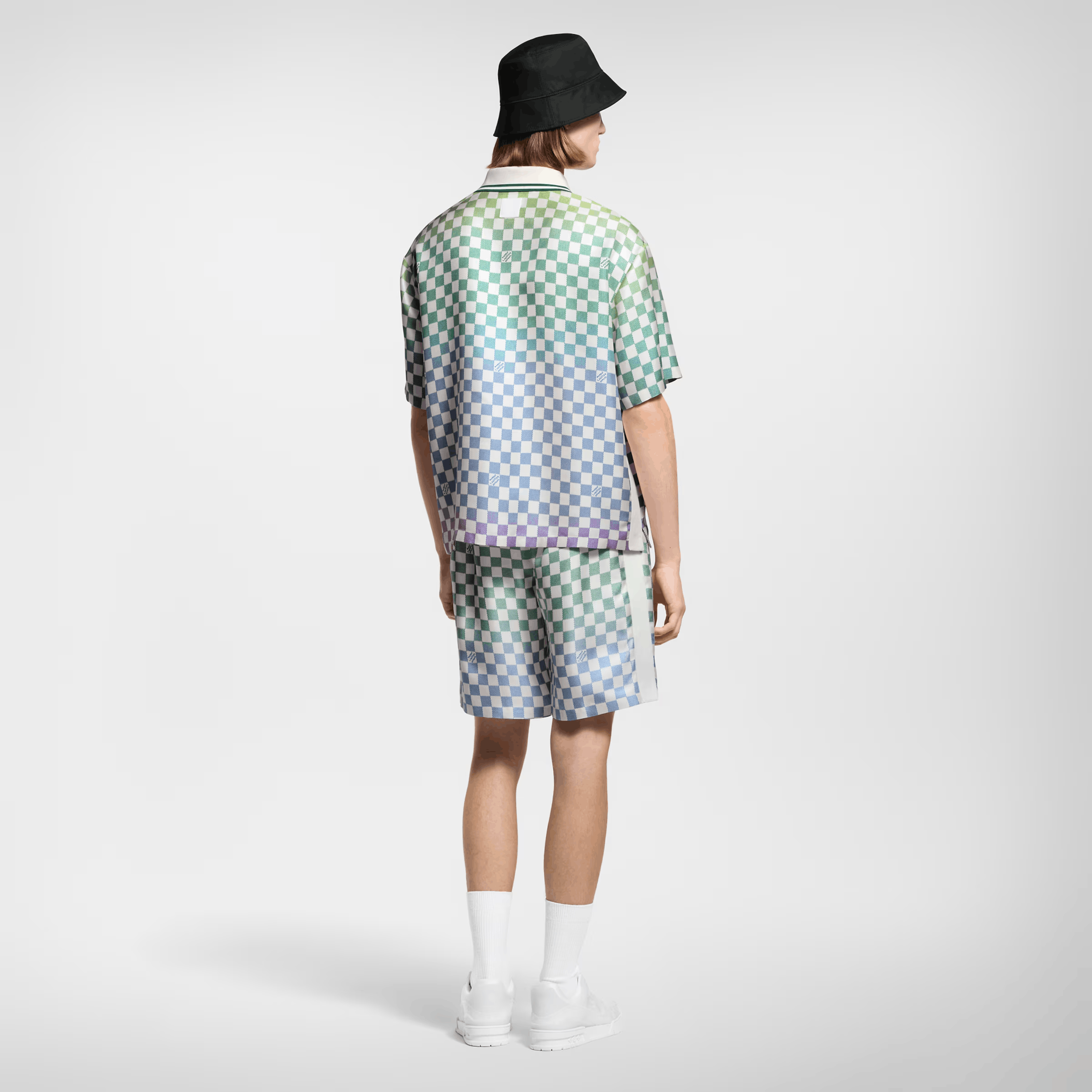 Louis Vuitton Damier Gradient Printed Silk Polo Shirt Size US M / EU 48-50 / 2 - 5 Thumbnail