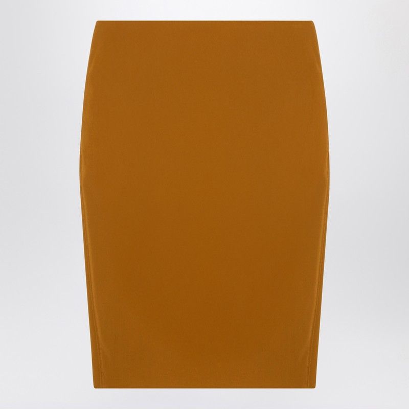 Saint Laurent Paris Saint Laurent Ochre Yellow Satin Pencil Skirt Size 28" / US 6 / IT 42 - 1 Thumbnail