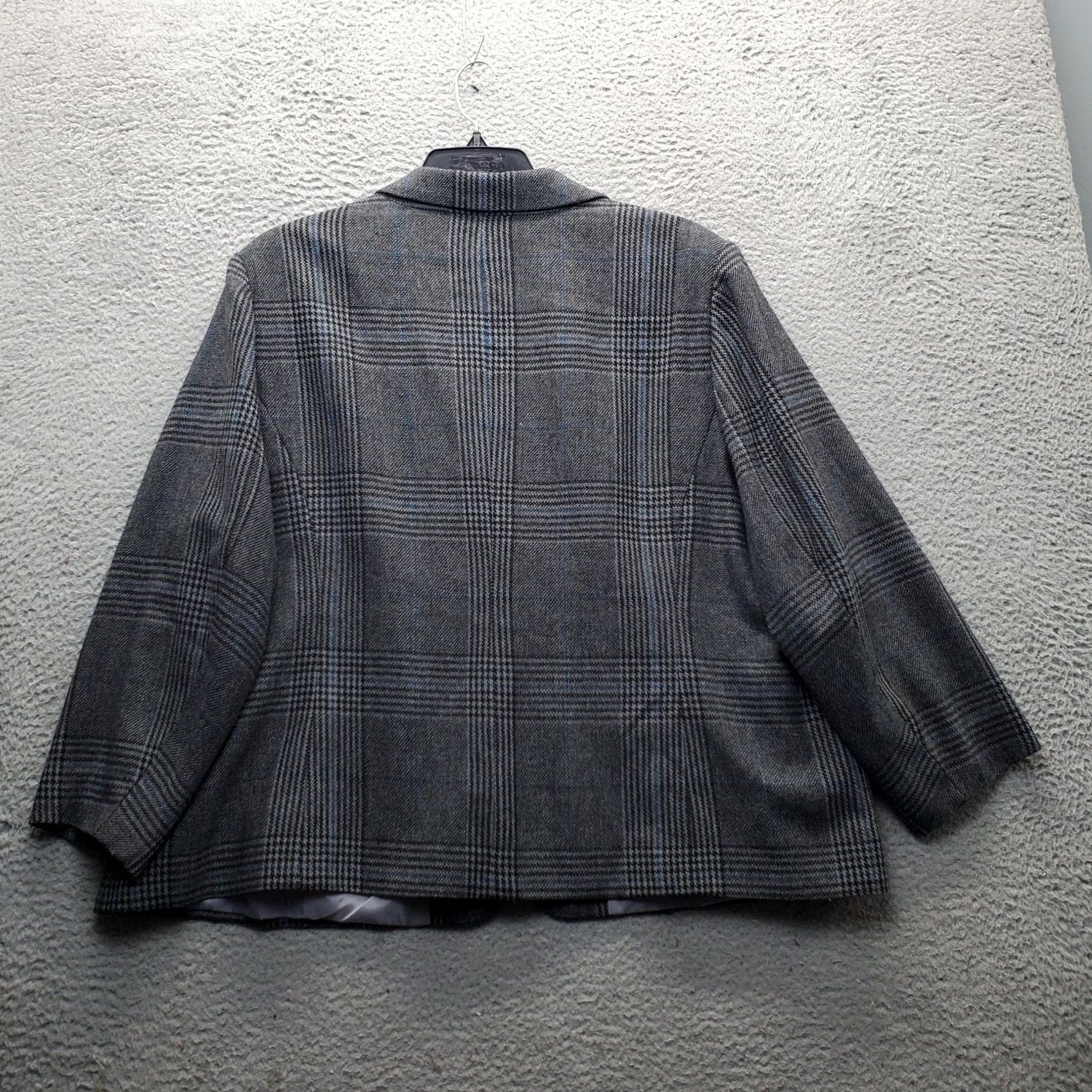 Vintage Jessica London Blazer Jacket Womens 26 Multi Plaid Wool Blend Single Breasted Blazer Jacket Size 4XL / US 24-26 - 2 Thumbnail