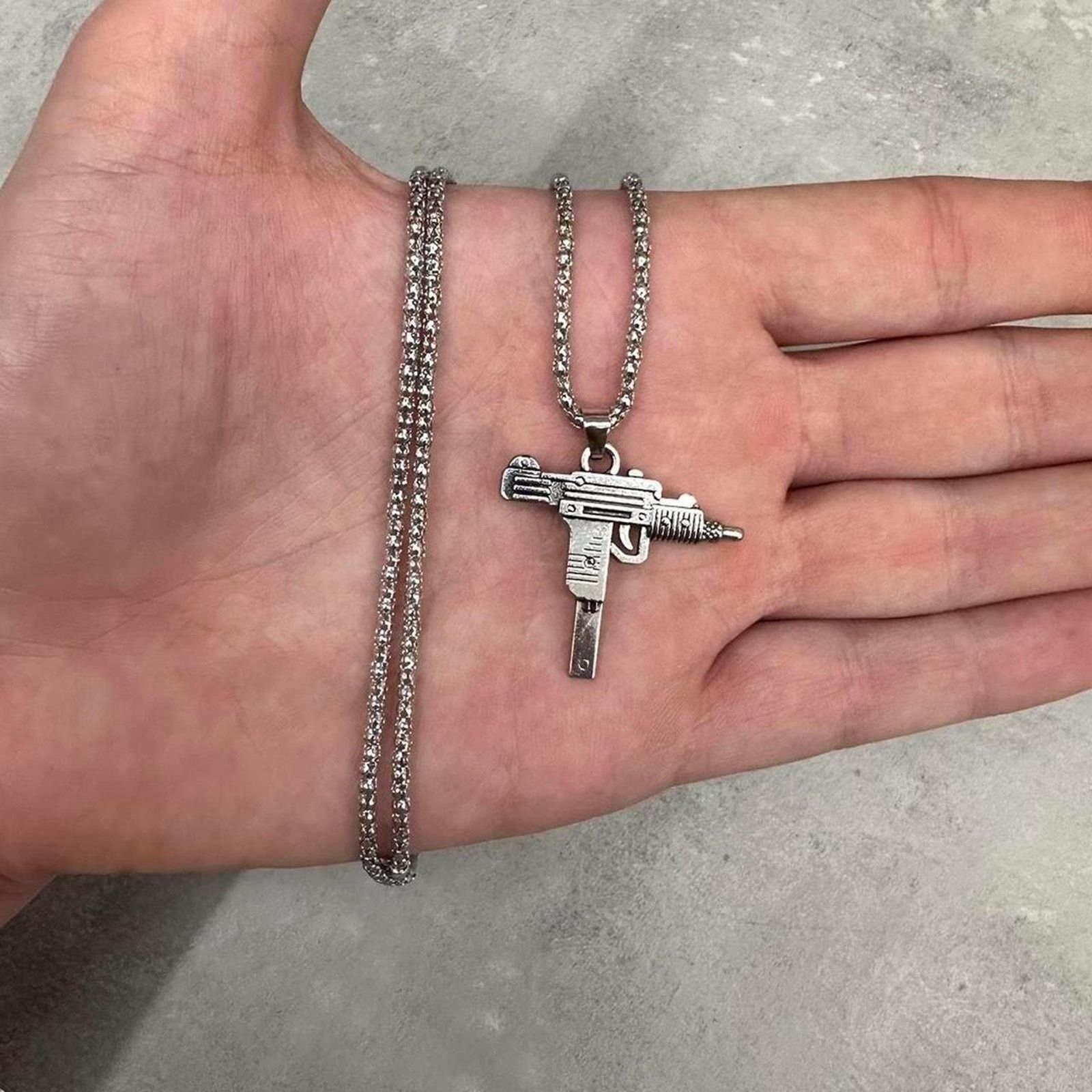 Other Y2k silver mini uzi necklace WMNS Size ONE SIZE - 2 Thumbnail
