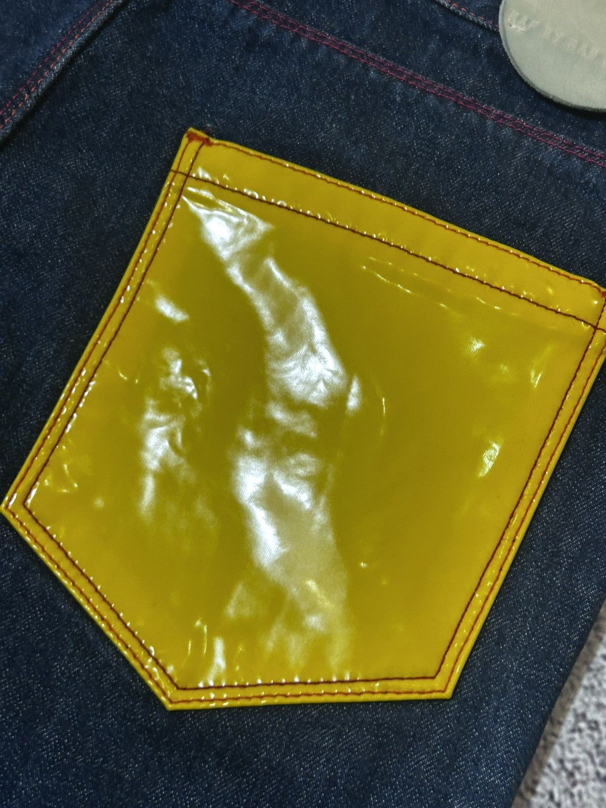 Raf by Raf Simons RAF by Raf Simons Jeans Yellow Patent Back Pockets Size US 32 / EU 48 - 12 Thumbnail