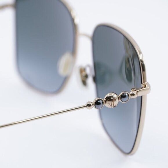 Jimmy Choo Jimmy Choo HESTER/S 02M2 9O Sunglasses Black Gold Square Size ONE SIZE - 5 Thumbnail