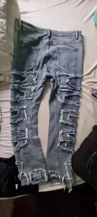 Japanese Brand Hip Hop Loose Denim Trousers Vibe Style Size US 32 / EU 48 - 4 Thumbnail