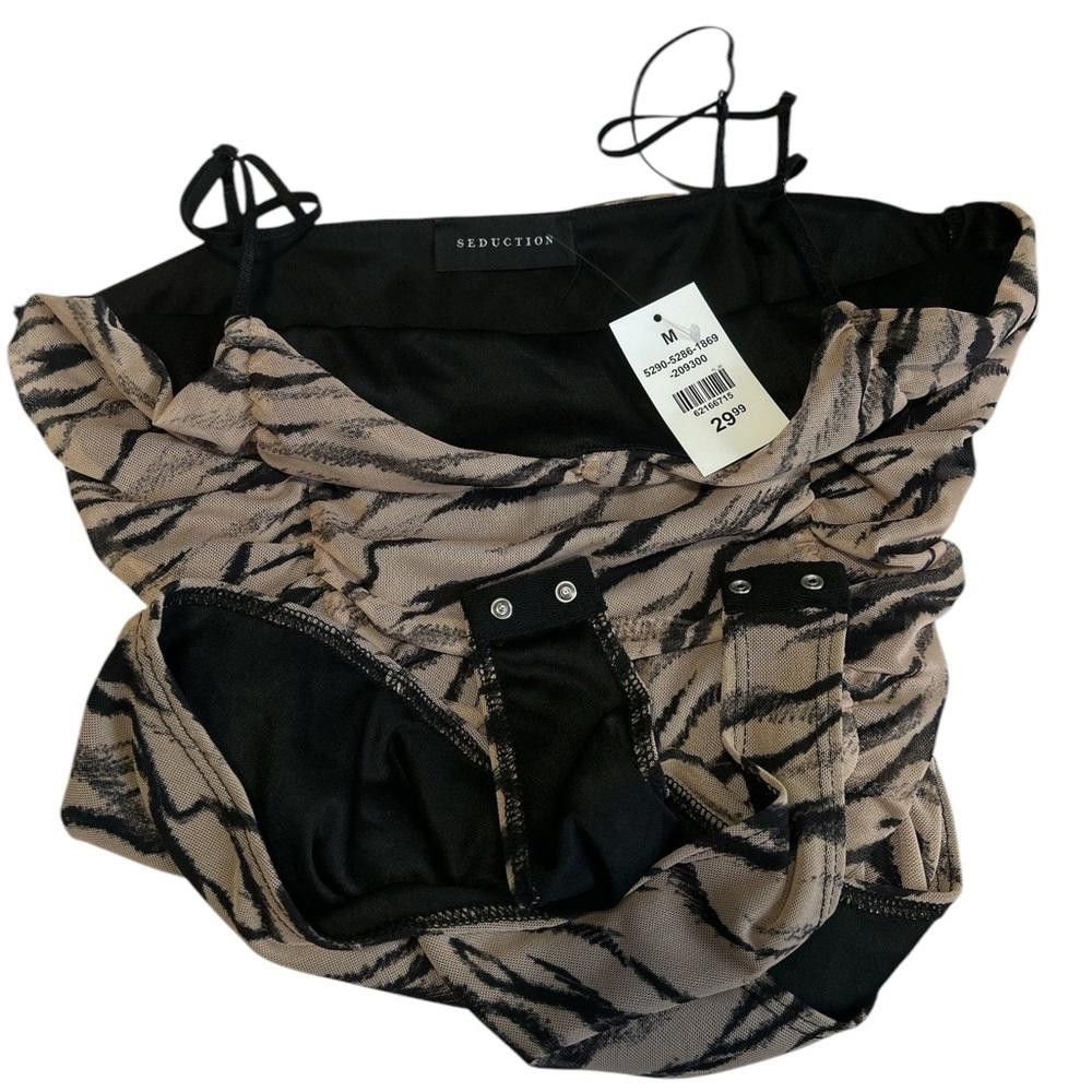 Designer BNWT Seduction Zebra Print Bodysuit - Size M Size M / US 6-8 / IT 42-44 - 3 Thumbnail