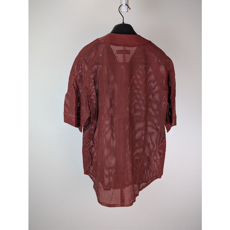 Amiri o1rshd1 MA Perforated Baseball Shirt in Sun Dried Tomato Size US M / EU 48-50 / 2 - 11 Thumbnail