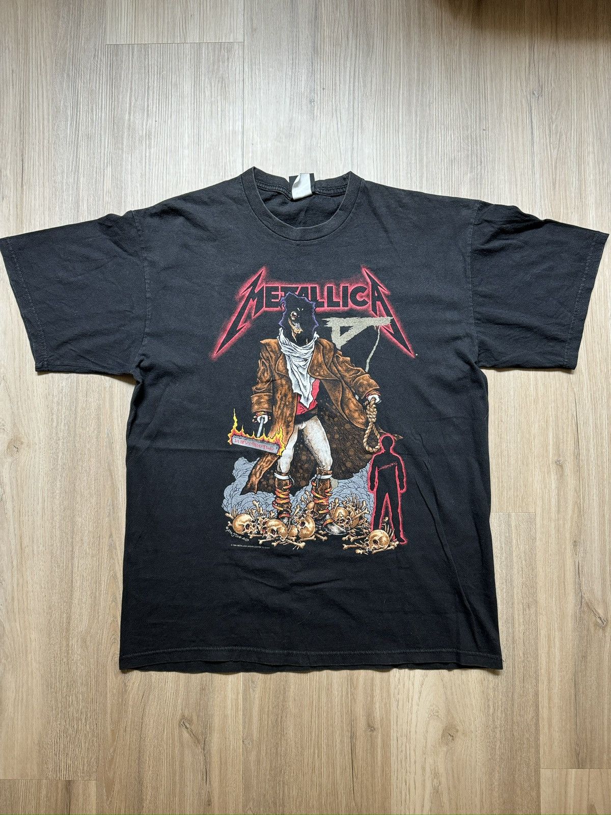 image of Band Tees x Metallica 1994 Metallica Unforgiven Pushead T Shirt in Black, Men's (Size XL)