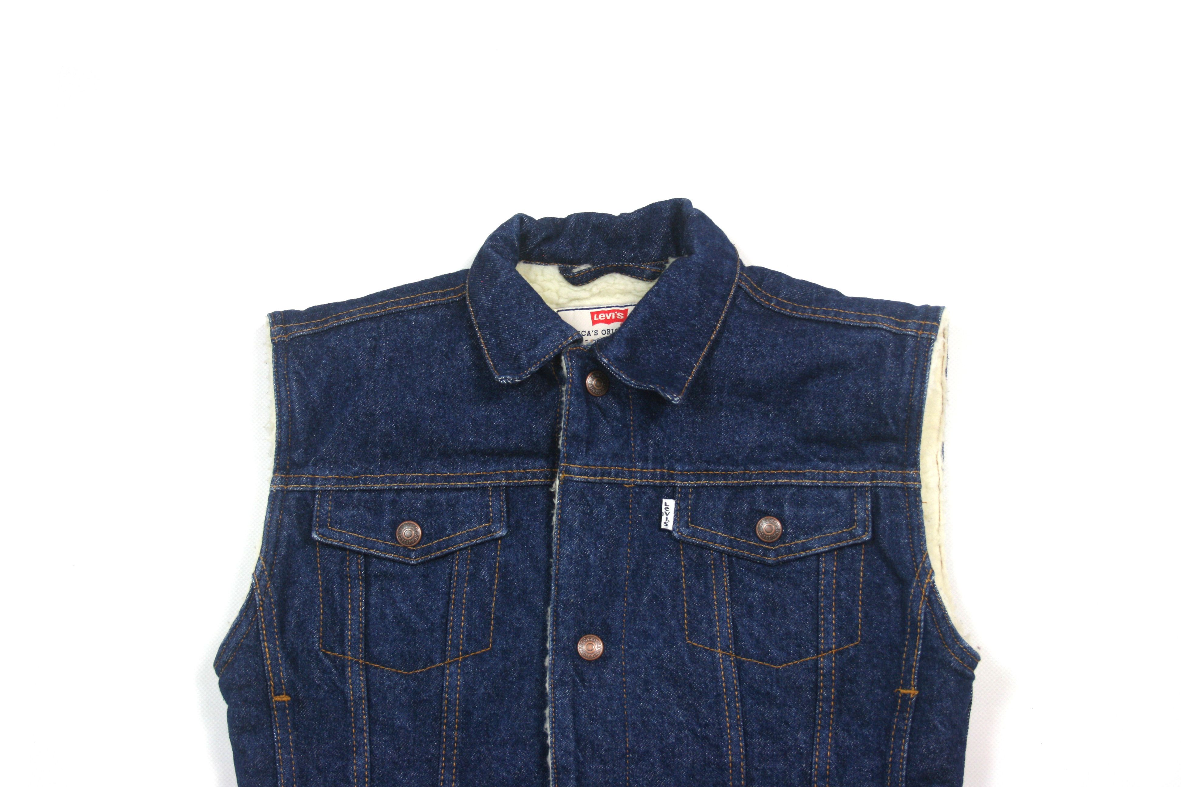 Levi's 70S Sheerling Denim Vest Vintage Size S / US 4 / IT 40 - 3 Thumbnail