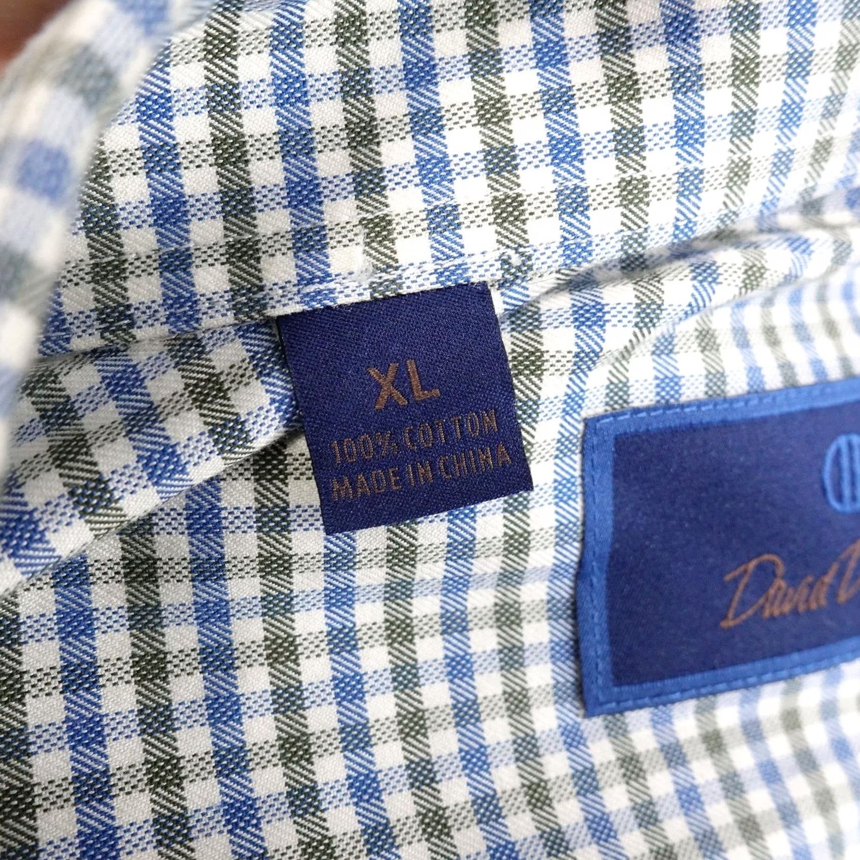 David Donahue David Donahue Shirt Mens XL Blue Green Check Long Sleeve Button-Up Size US XL / EU 56 / 4 - 7 Thumbnail