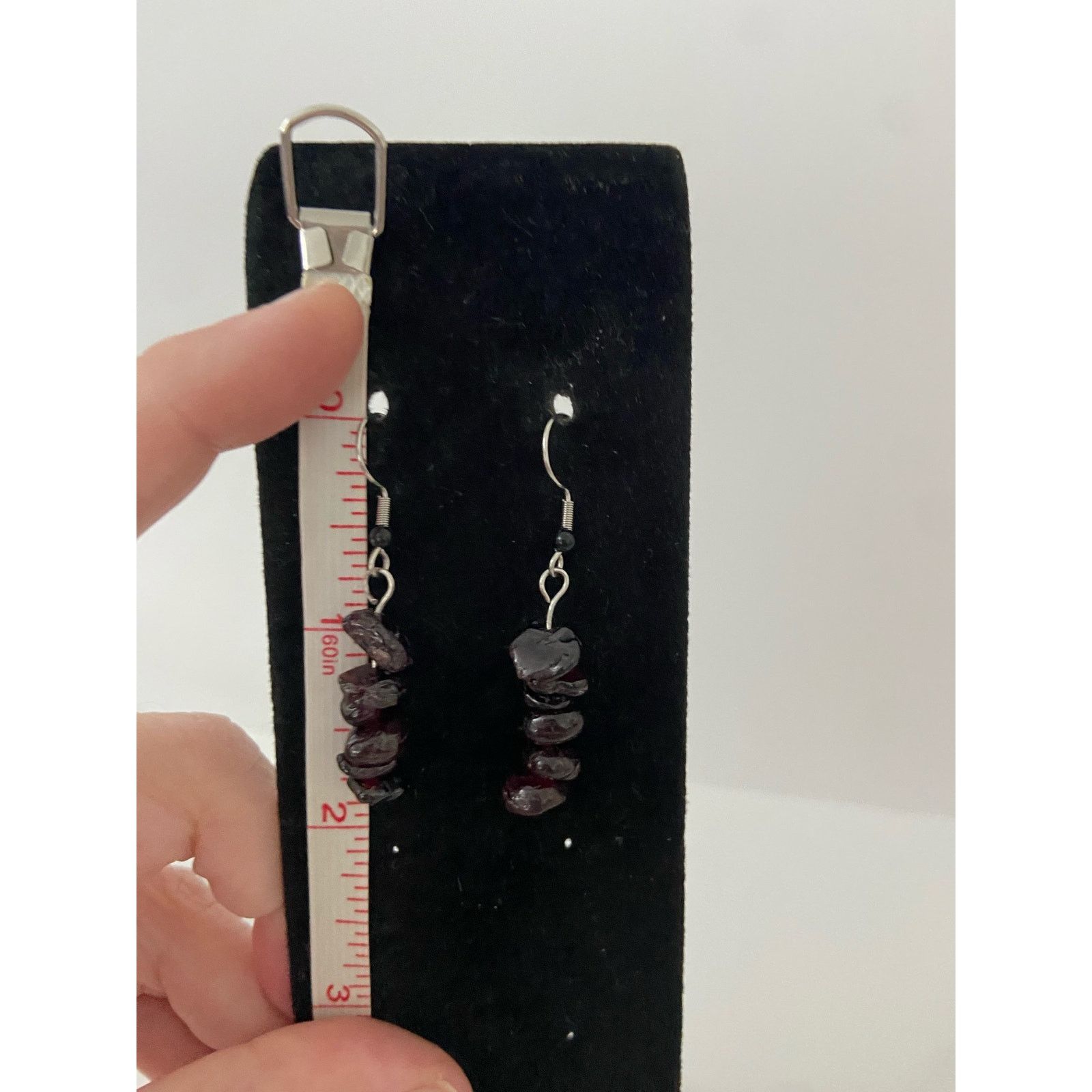 Handmade Handmade garnet chip bead earrings Size ONE SIZE - 3 Thumbnail
