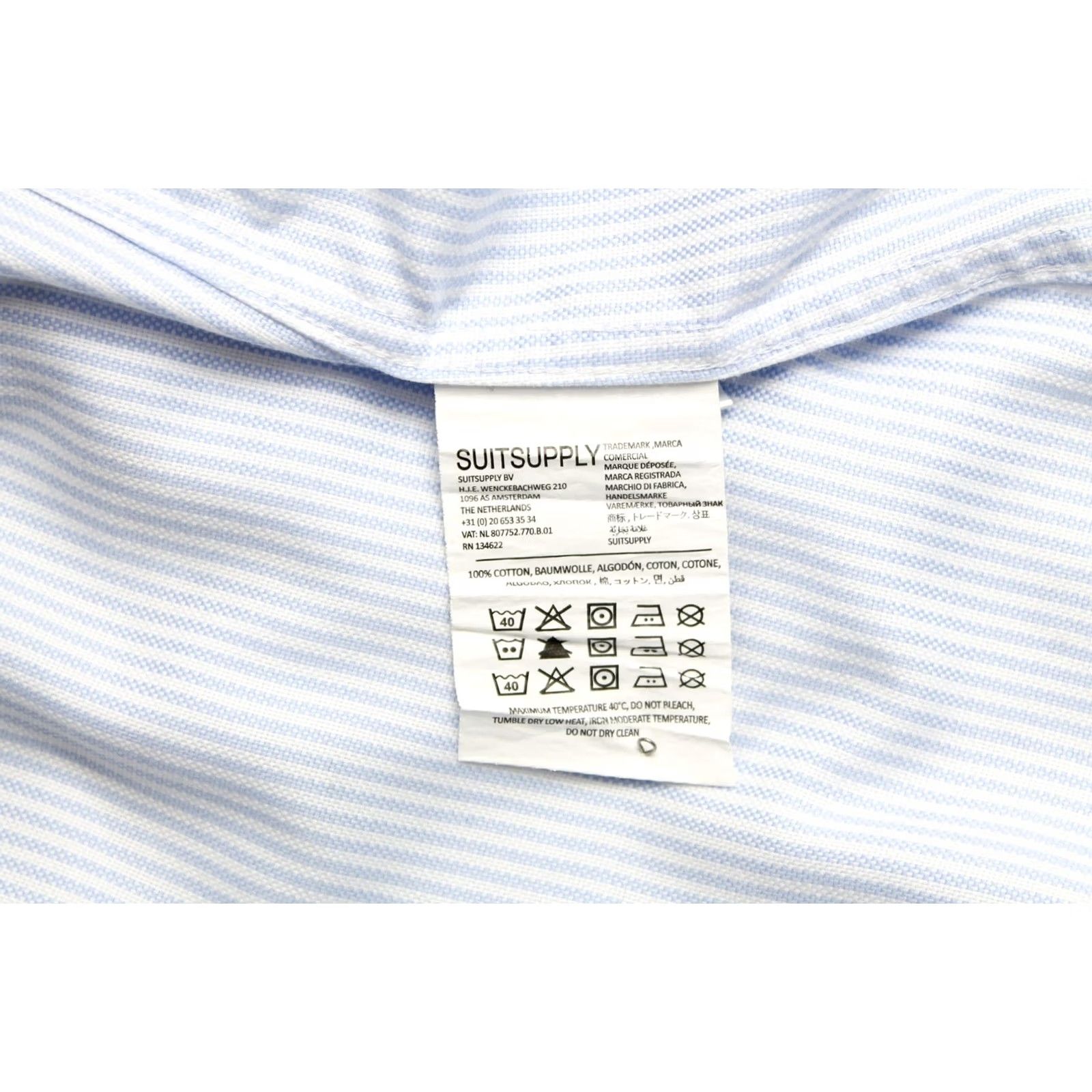 Suitsupply SUITSUPPLY Shirt Men's 44 / 17 1/2 Extra Slim Fit Try On Pinstriped Formal Size 44R - 6 Thumbnail