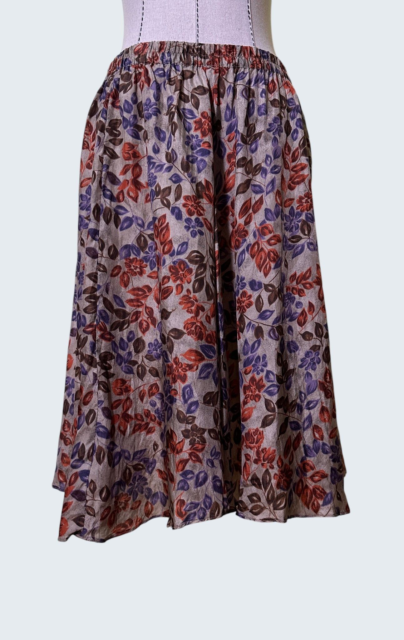 Other Saga Harbor Floral Print Silk Midi Skirt Size 28" / US 6 / IT 42 - 1 Thumbnail