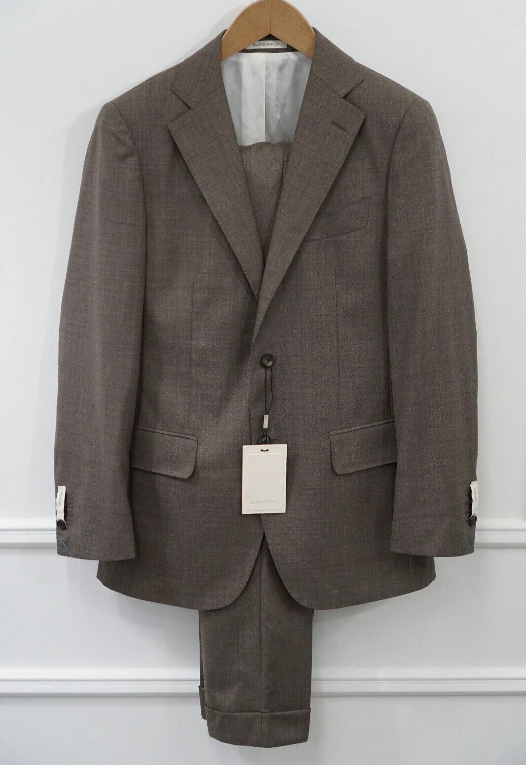 Suitsupply Men Suitsupply Suit Lazio Rustic Tropical Brown Wool UK/US34 Size 34R - 1 Thumbnail