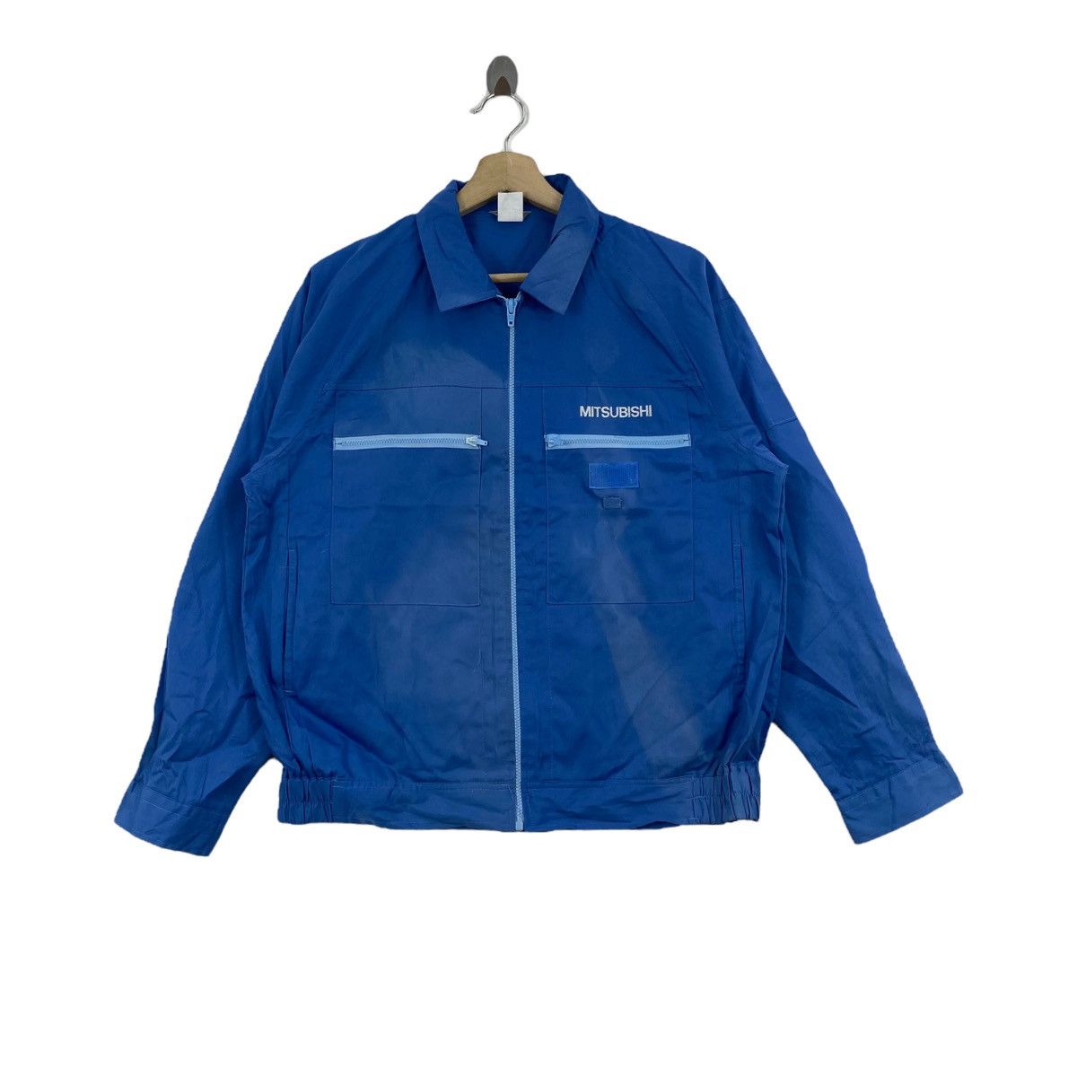 Vintage Vintage MITSUBISHI MOTORS Mechanic Workwear Blue Bomber Size US L / EU 52-54 / 3 - 1 Thumbnail