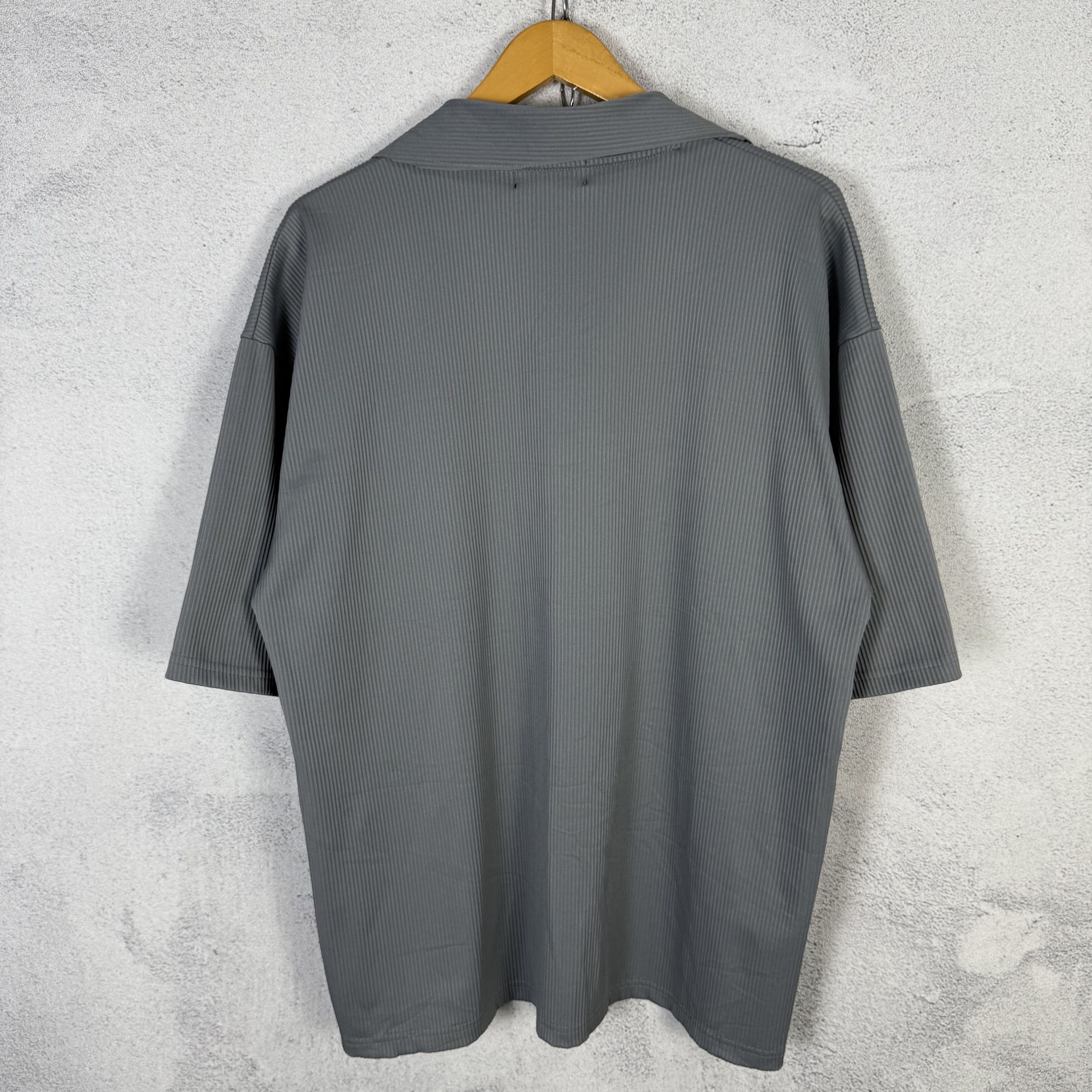 Japanese Brand Azul by Moussy Pleats Please Minimalist Ribbed Boxy Shirt Size US L / EU 52-54 / 3 - 2 Thumbnail