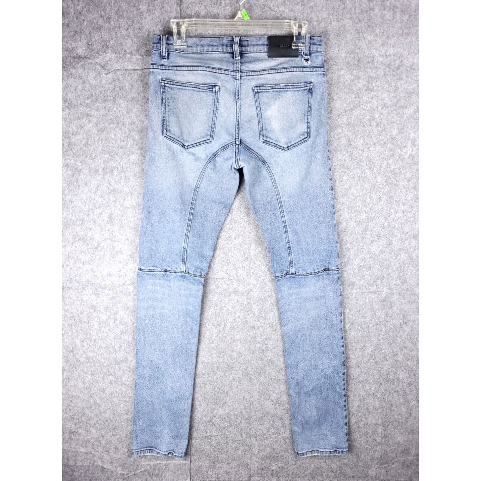 Belstaff Belstaff Jeans Mens 29x32 Skinny Taper Distressed Moto Accordian Denim Blue Size US 29 - 2 Thumbnail