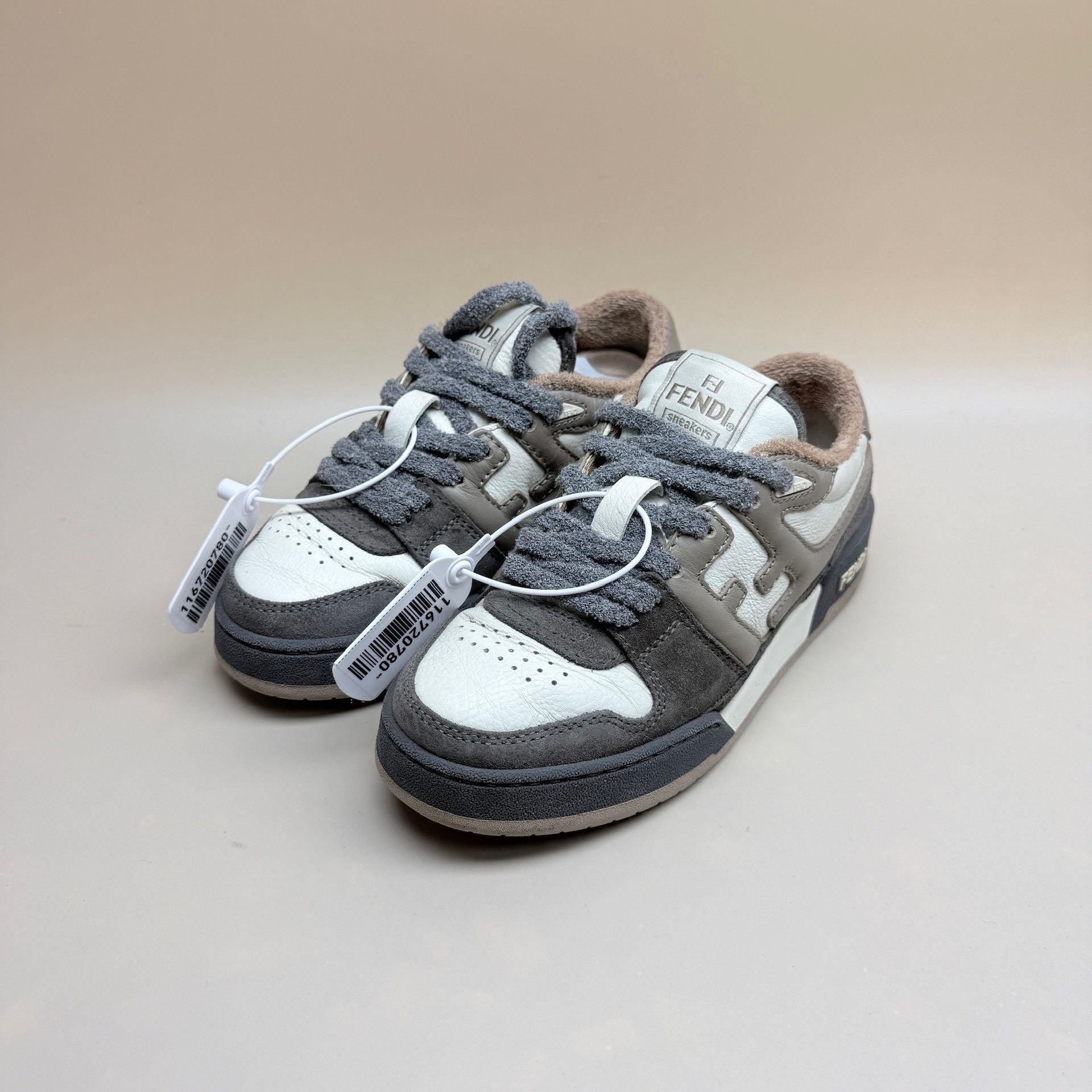 Fendi Fendi White Coffee Embossed Casual Shoes Size US 5 / IT 35 - 1 Thumbnail