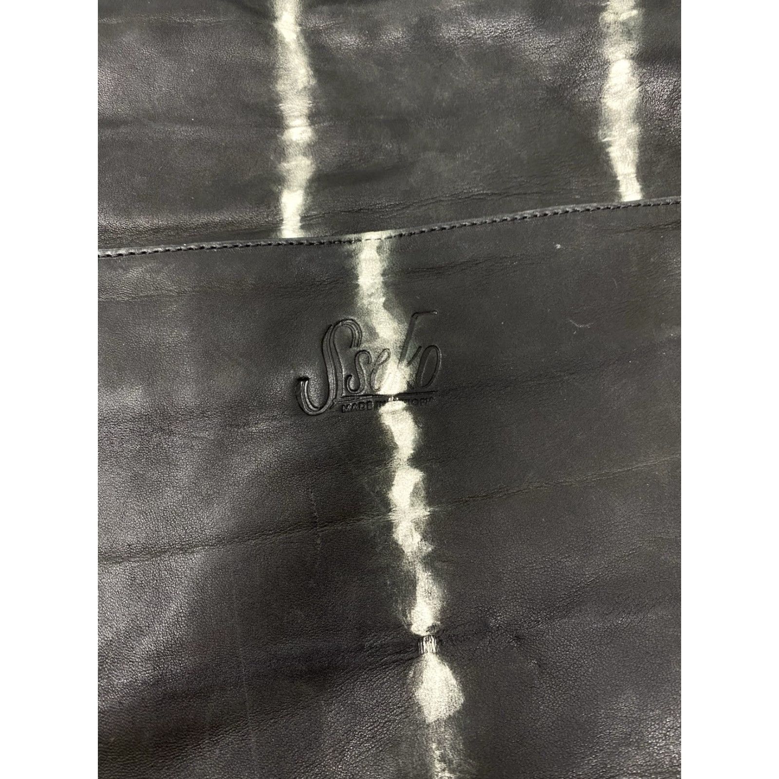 Vintage Sseko Crossbody Leather Bag Black Tie Dye Top Zip Hippie Boho Removable Strap Medium Women Casual 90s Crossbody Adjustable Strap Leather Exterior Size M / US 6-8 / IT 42-44 - 2 Thumbnail