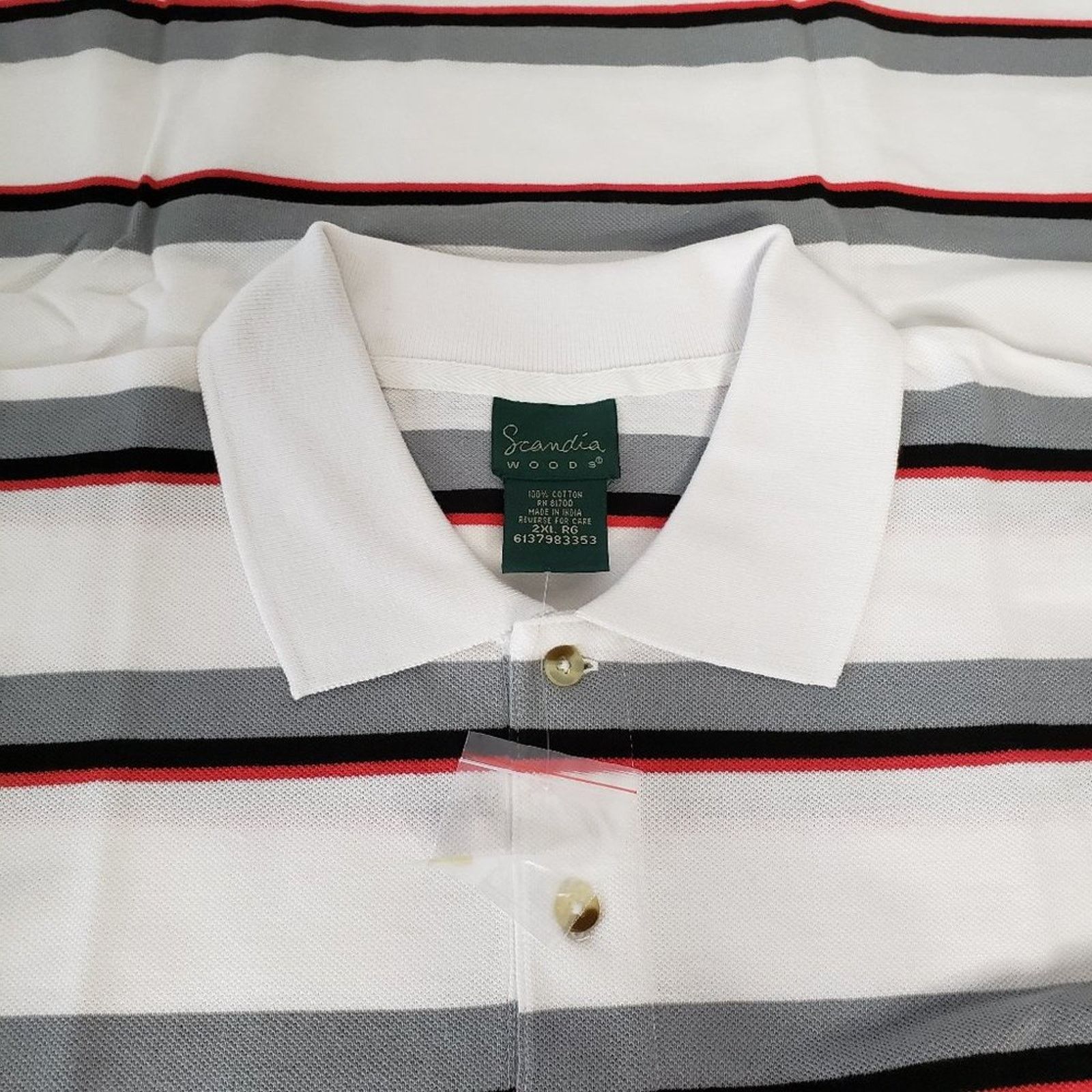 Designer Scandia Woods Stripe Button Spread Collar Golf Polo 2XL Size US XXL / EU 58 / 5 - 3 Thumbnail