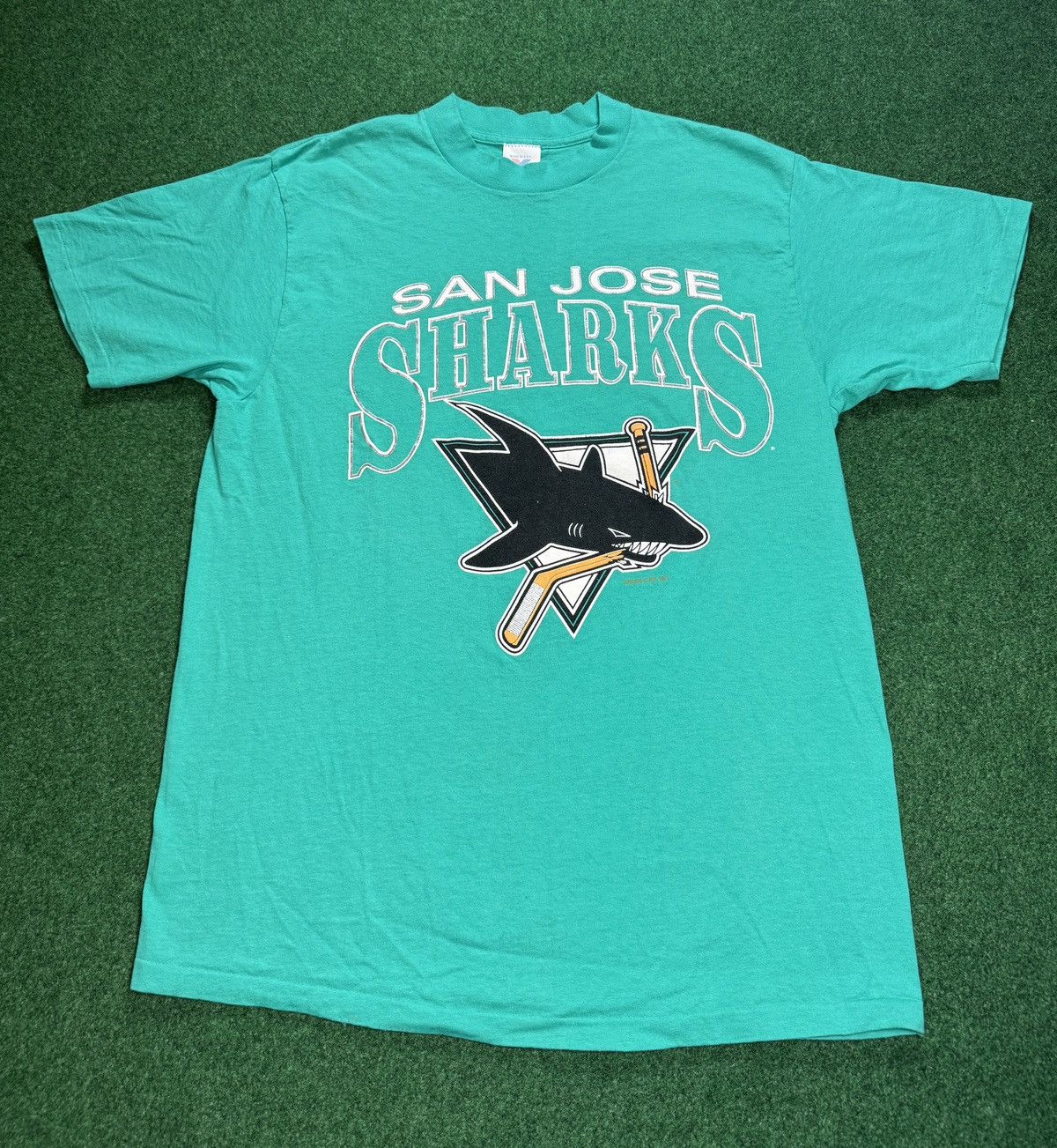 NHL × Starter × Vintage Vintage 90s San Jose Sharks Jostens Starter Mens T Shirt Size US XL / EU 56 / 4 - 1 Thumbnail