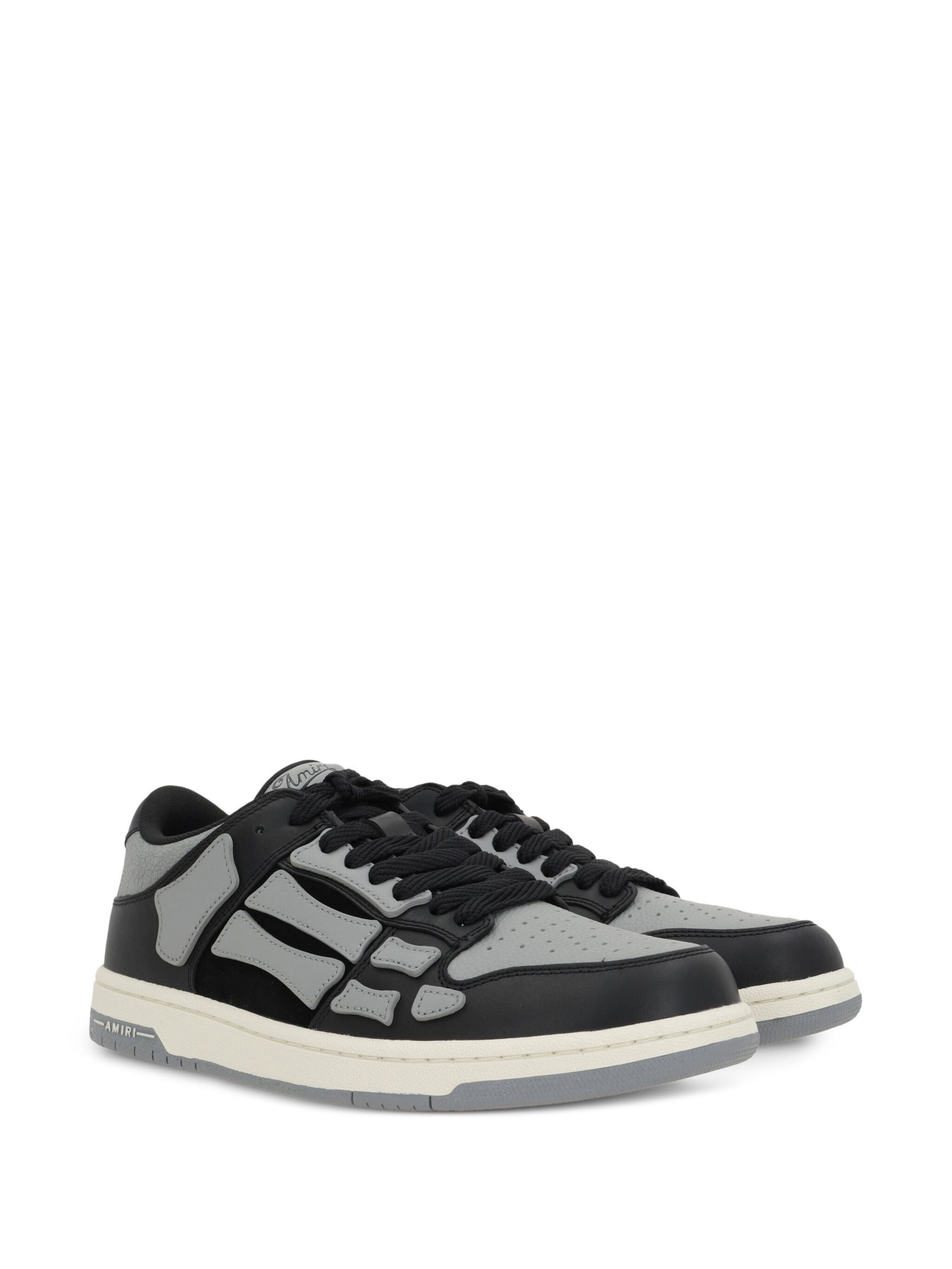 Amiri os11x0625 Skelton Low Top Leather Sneakers in Black/Grey Size US 15 / EU 48 - 3 Thumbnail