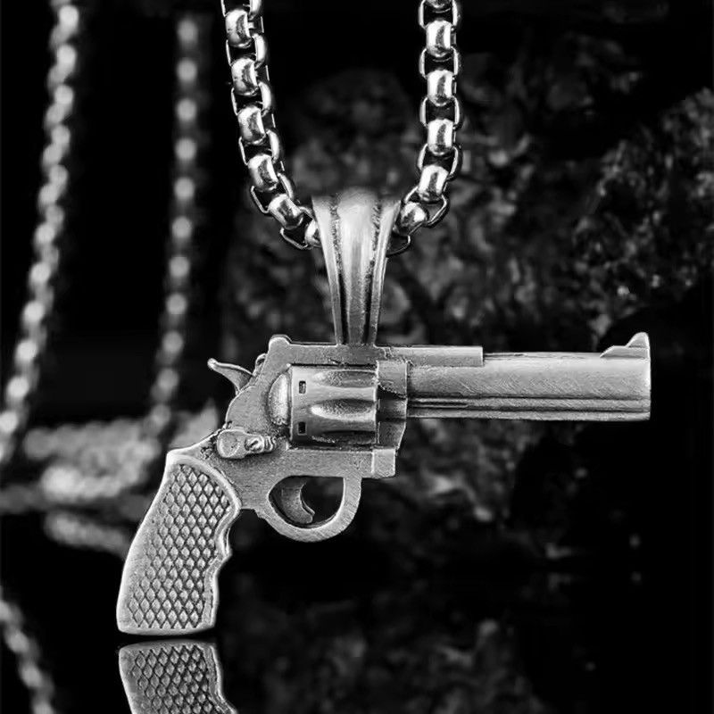 Jewelry Creative Fashionable Revolver Pendant Necklace Size ONE SIZE - 6 Thumbnail