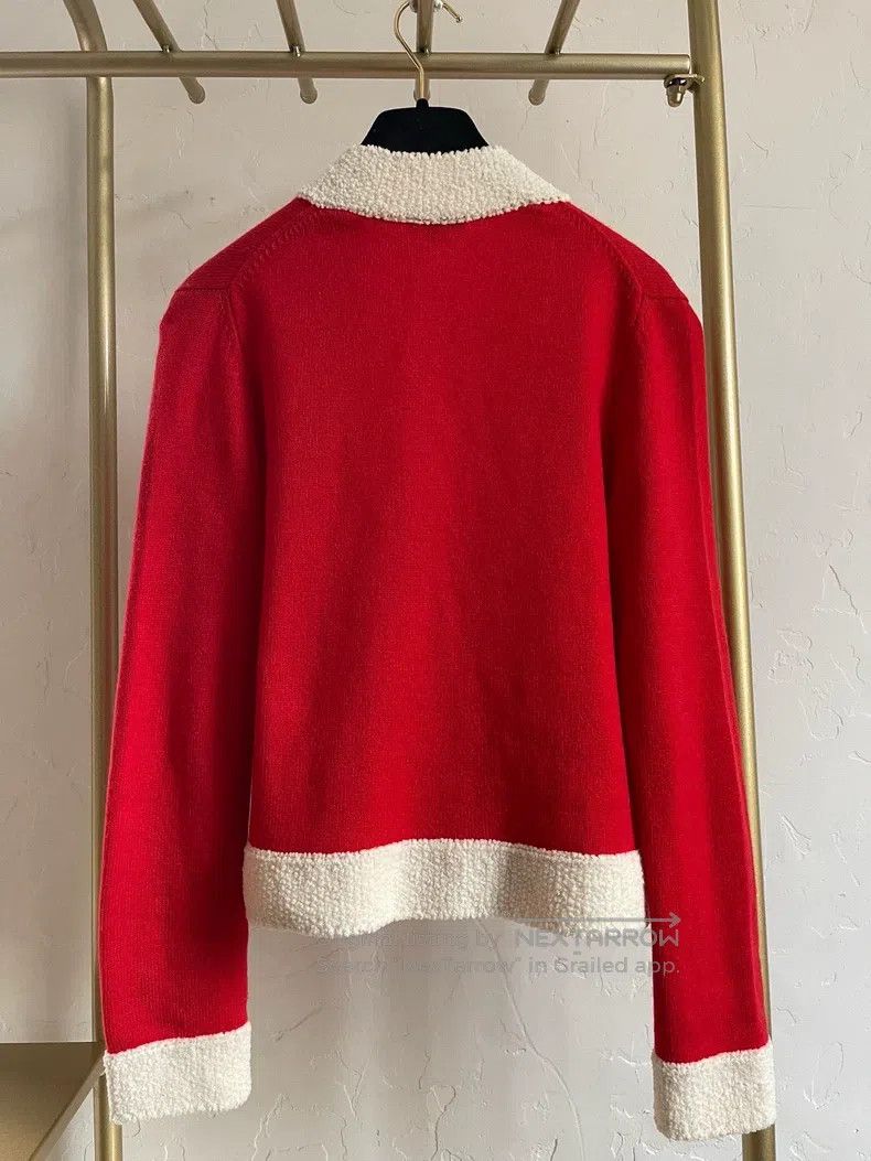 Chanel Chanel Red and white cashmere lion button cardigan coat Size XXS / US 00 / IT 34 - 2 Thumbnail